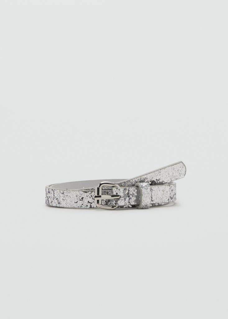MANGO KIDS - Ceinture à paillettes argent - S - Fille