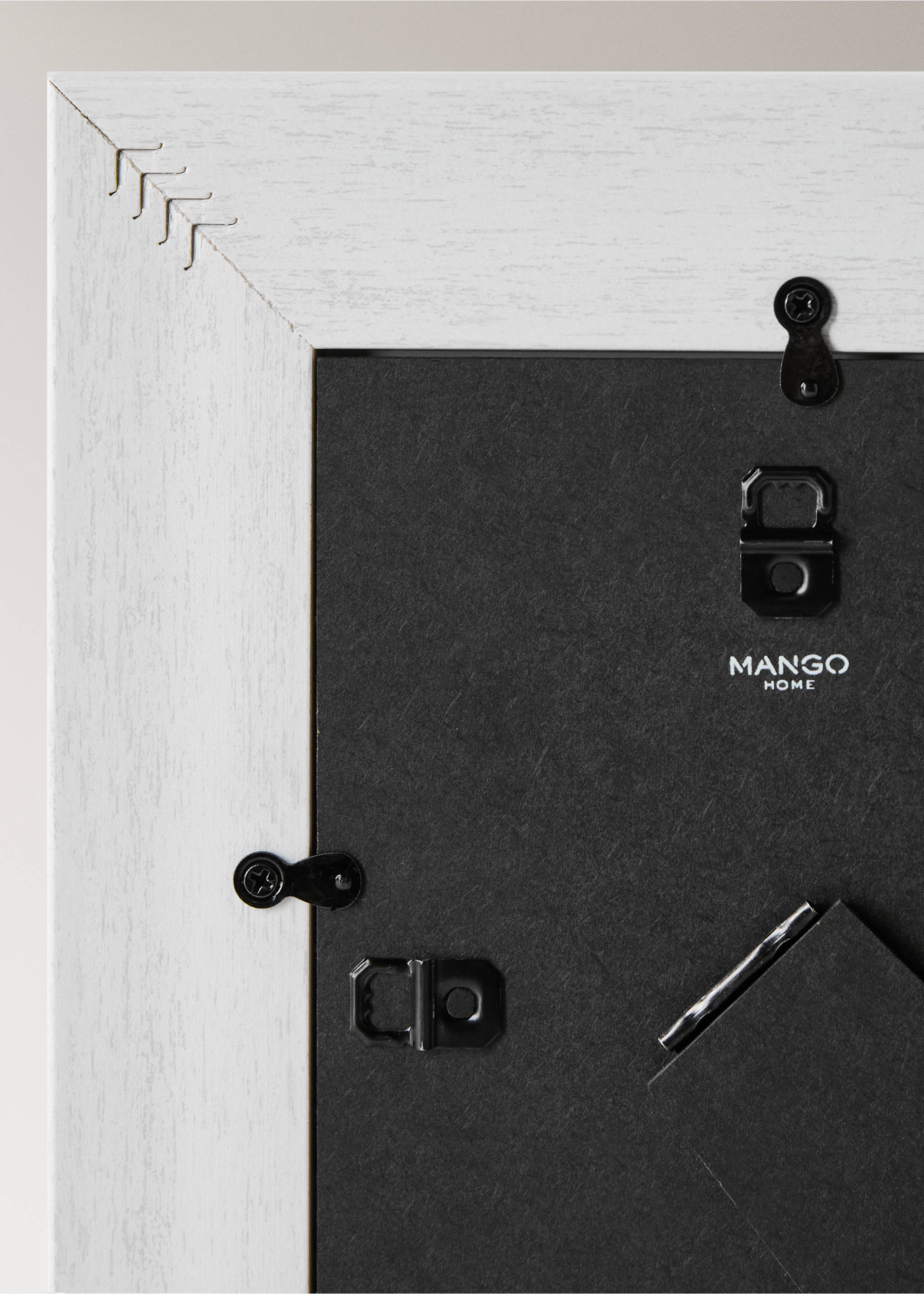 Frame with aged finish - Details of the article 3, White. Ref: 17011541-00.