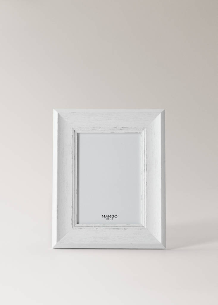 Large distressed profile photo frame — White