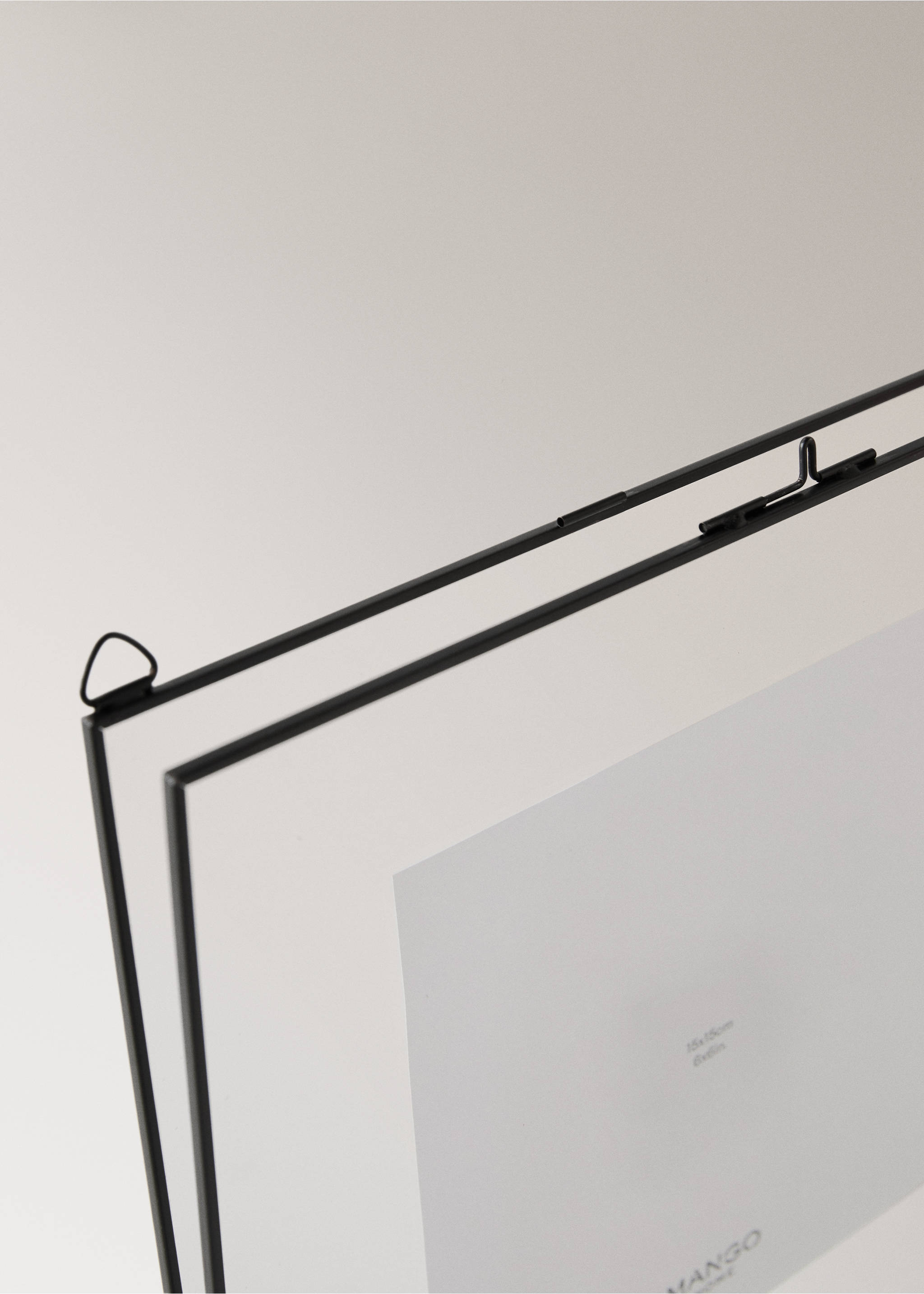 Square frame with metal edge - Details of the article 3, Black. Ref: 17011550-00.
