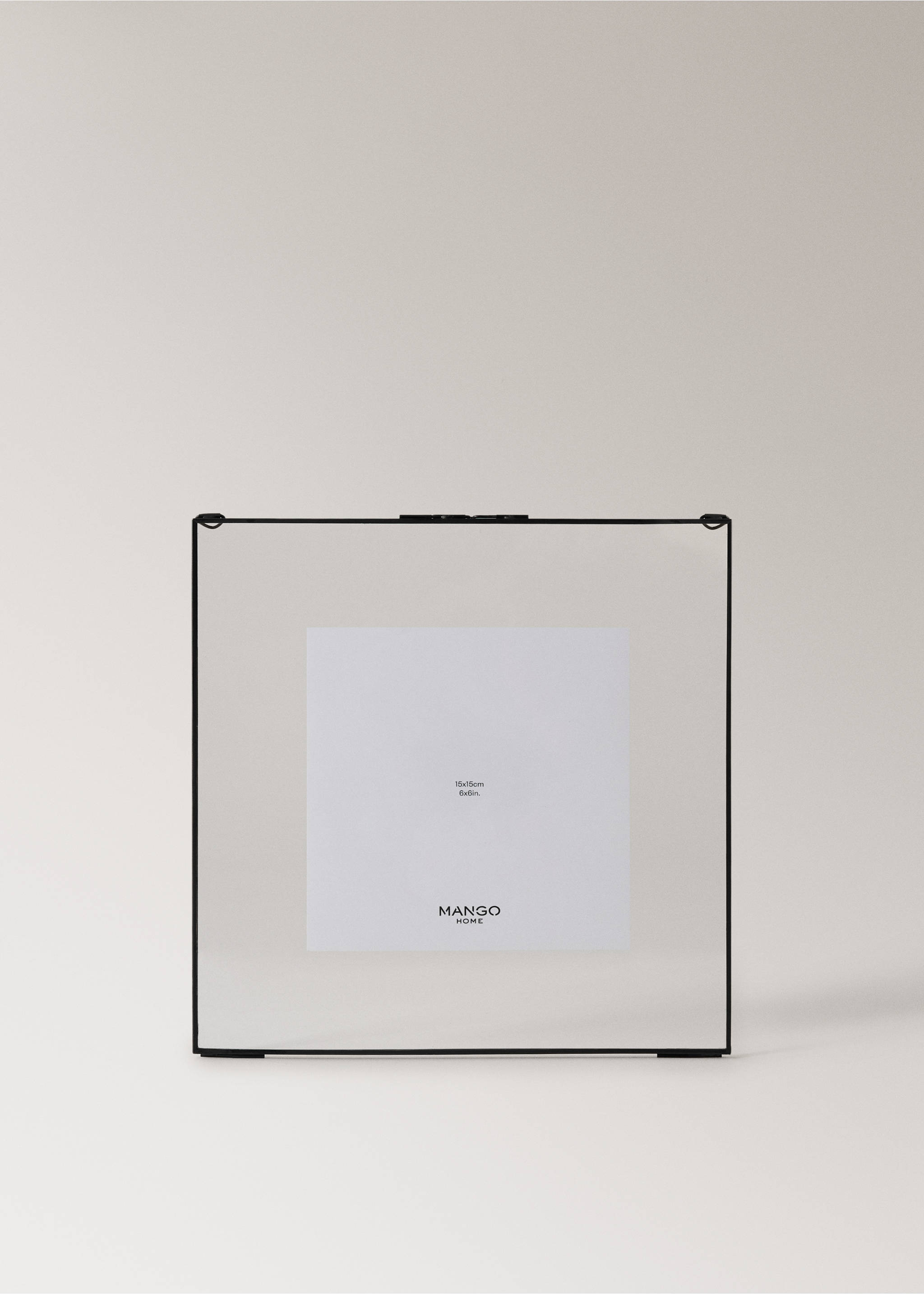 Square frame with metal edge - Article without model, Black. Ref: 17011550-00.