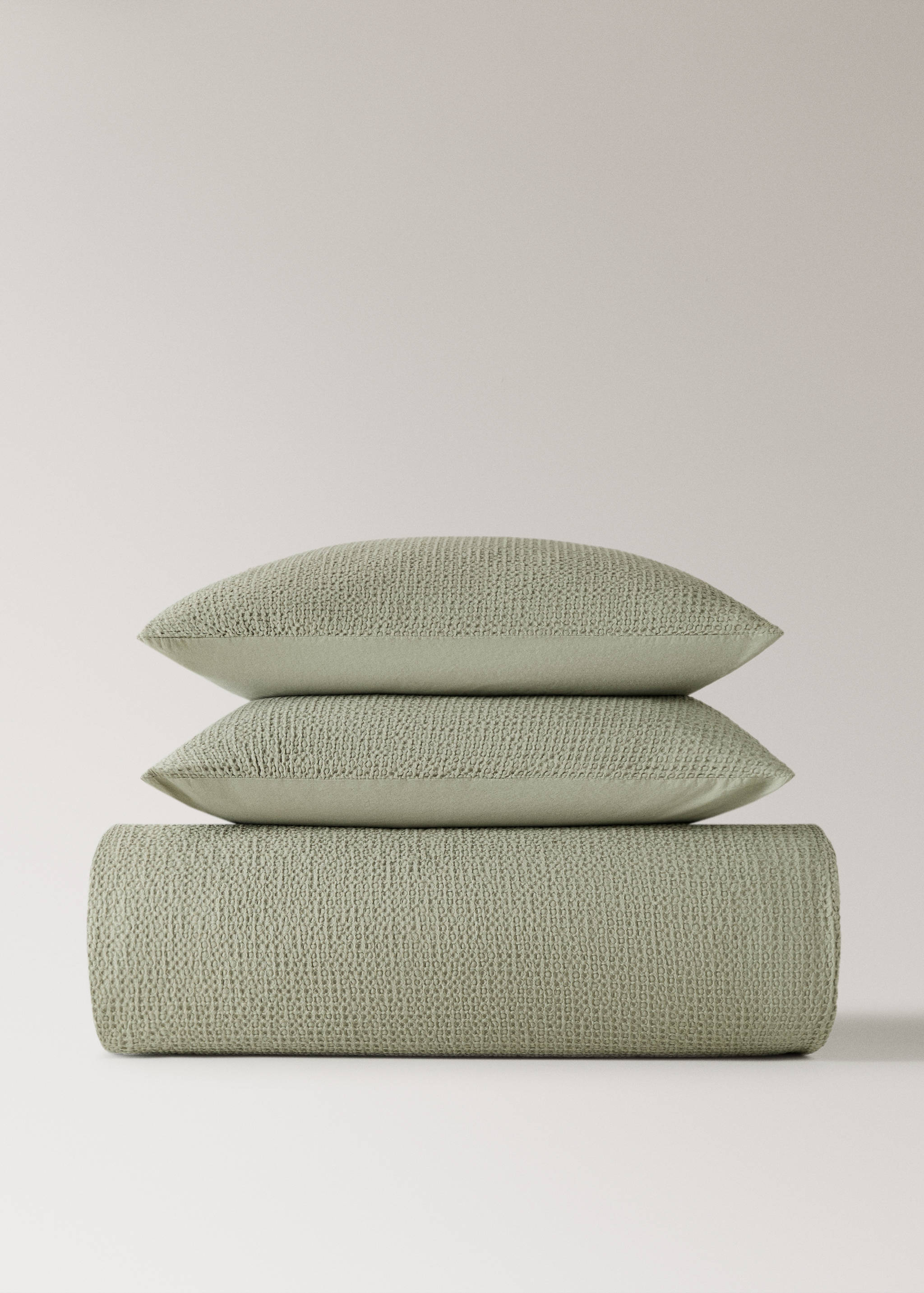 Percale cotton waffle duvet cover King bed - Article without model