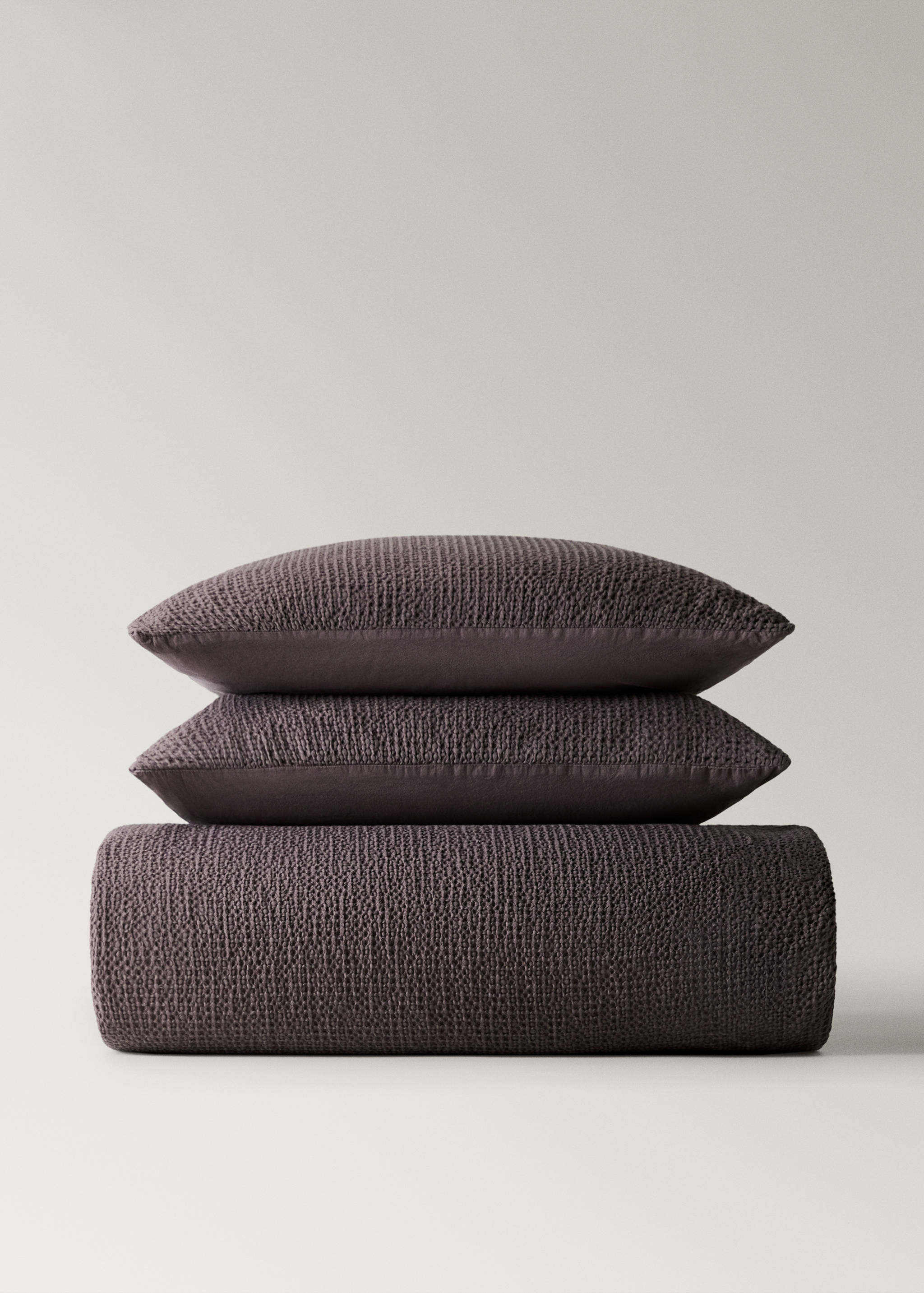 Percale cotton waffle duvet cover King bed - Article without model