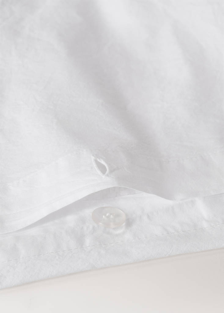 Percale cotton waffle duvet cover for 135/140 cm bed — White