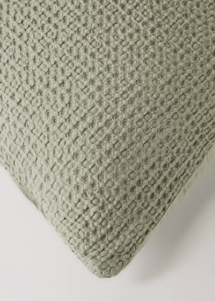 Percale cotton waffle duvet cover for 135/140 cm bed — Forest Green