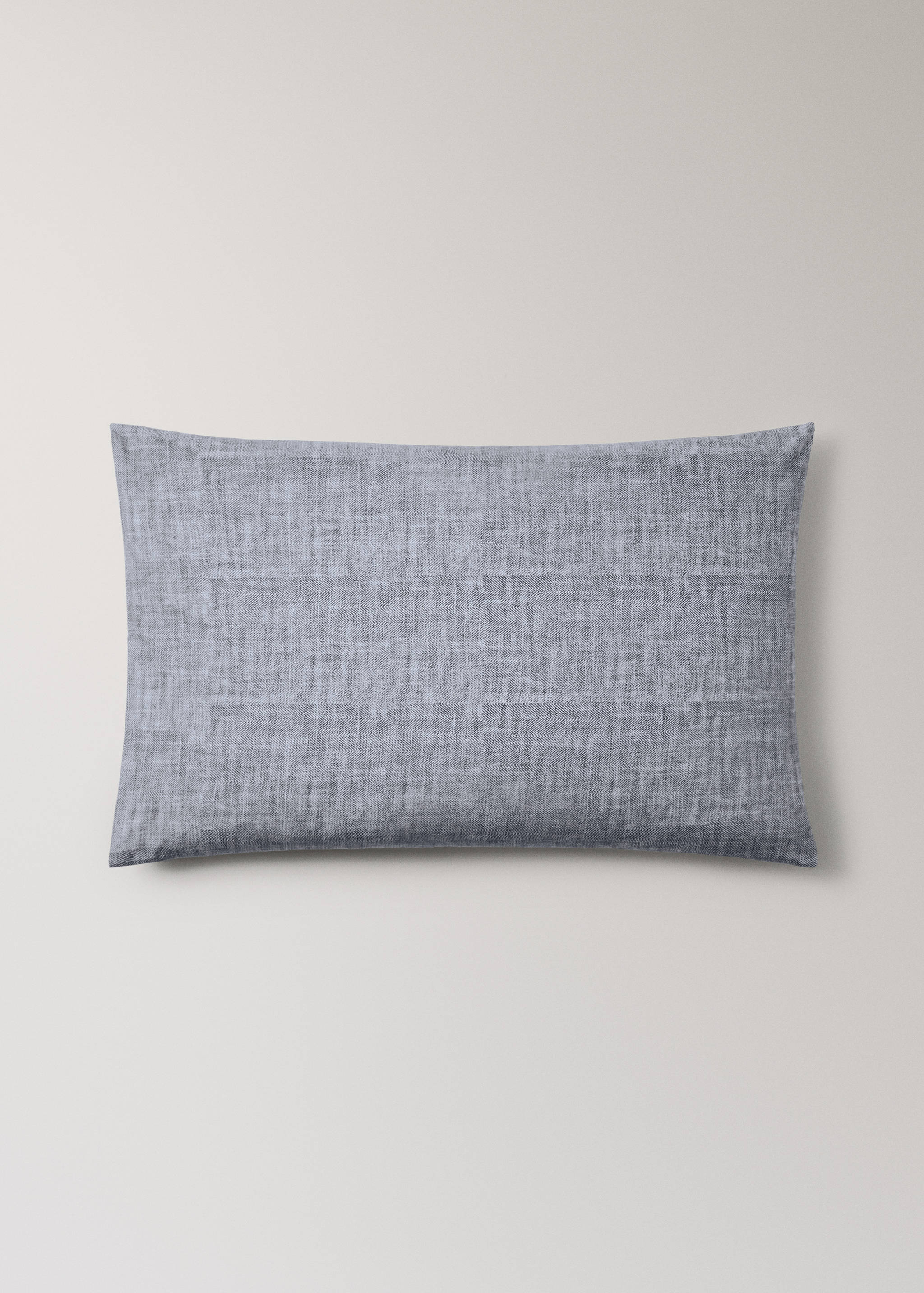 Two percale cotton herringbone-print pillowcases 50x75 cm - Article without model