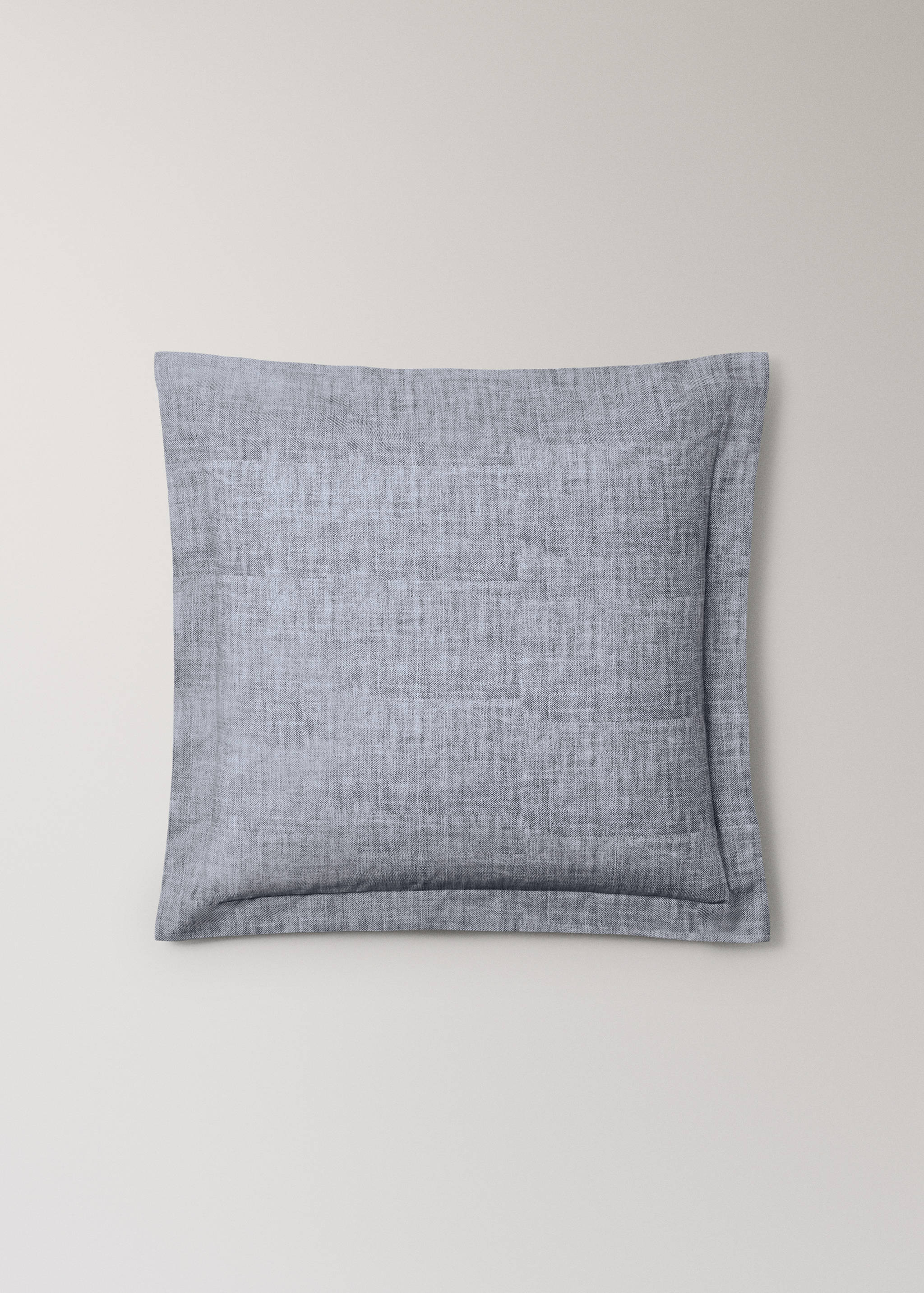 Two percale cotton herringbone-print pillowcases 60x60 cm - Article without model