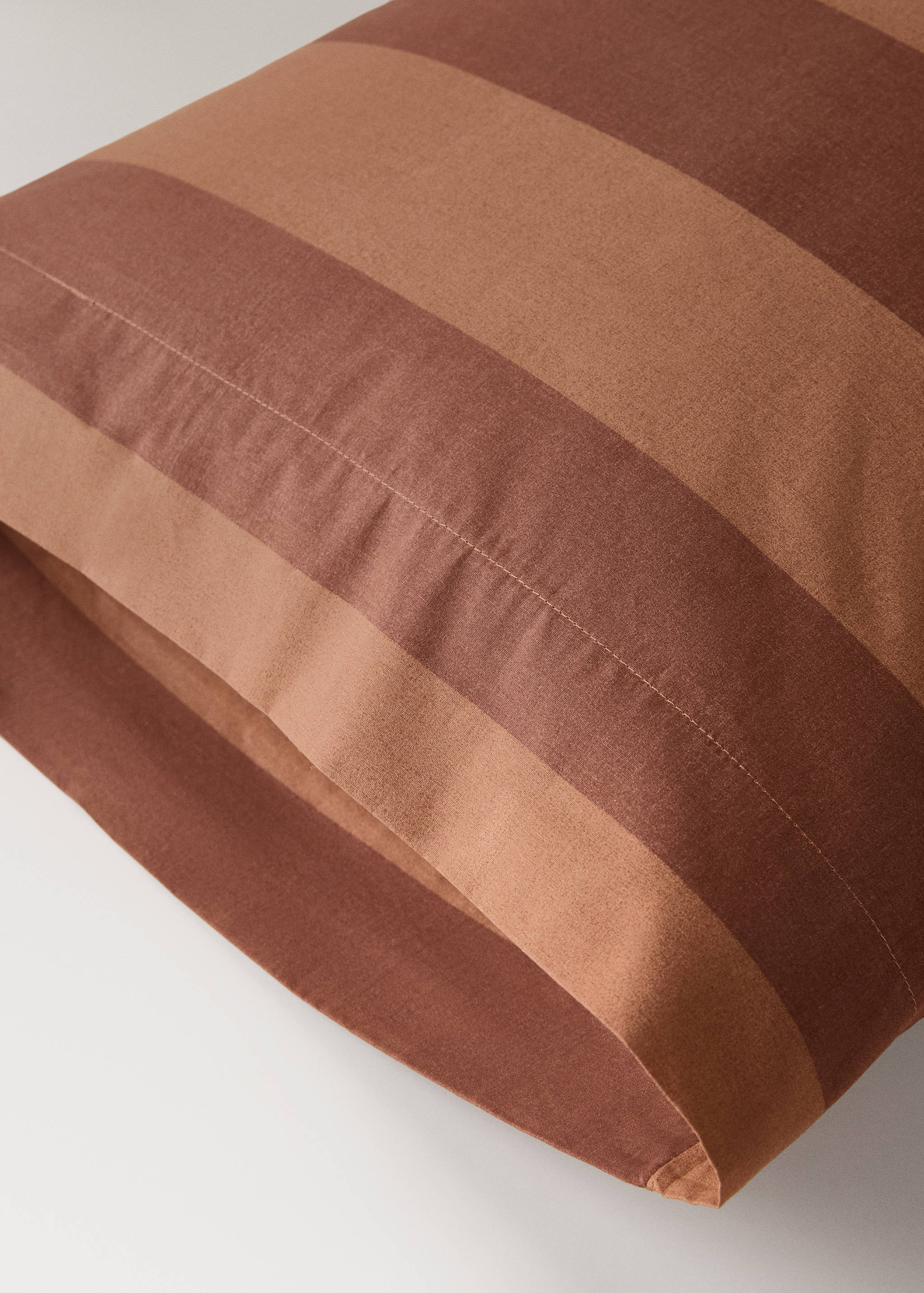 Percale cotton striped pillowcase 45x110cm - Details of the article 2