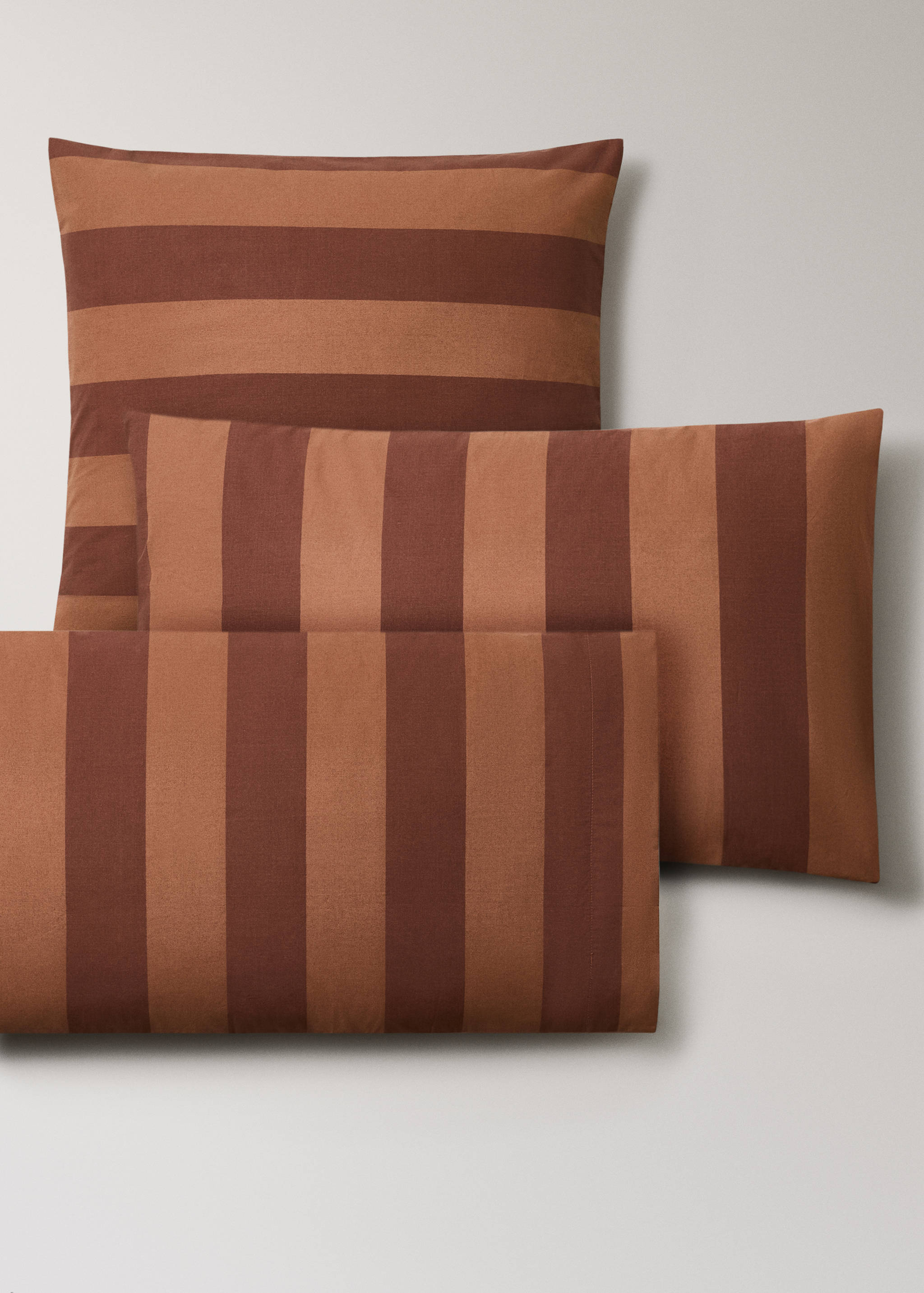 Percale cotton striped pillowcase 45x110cm - Details of the article 4