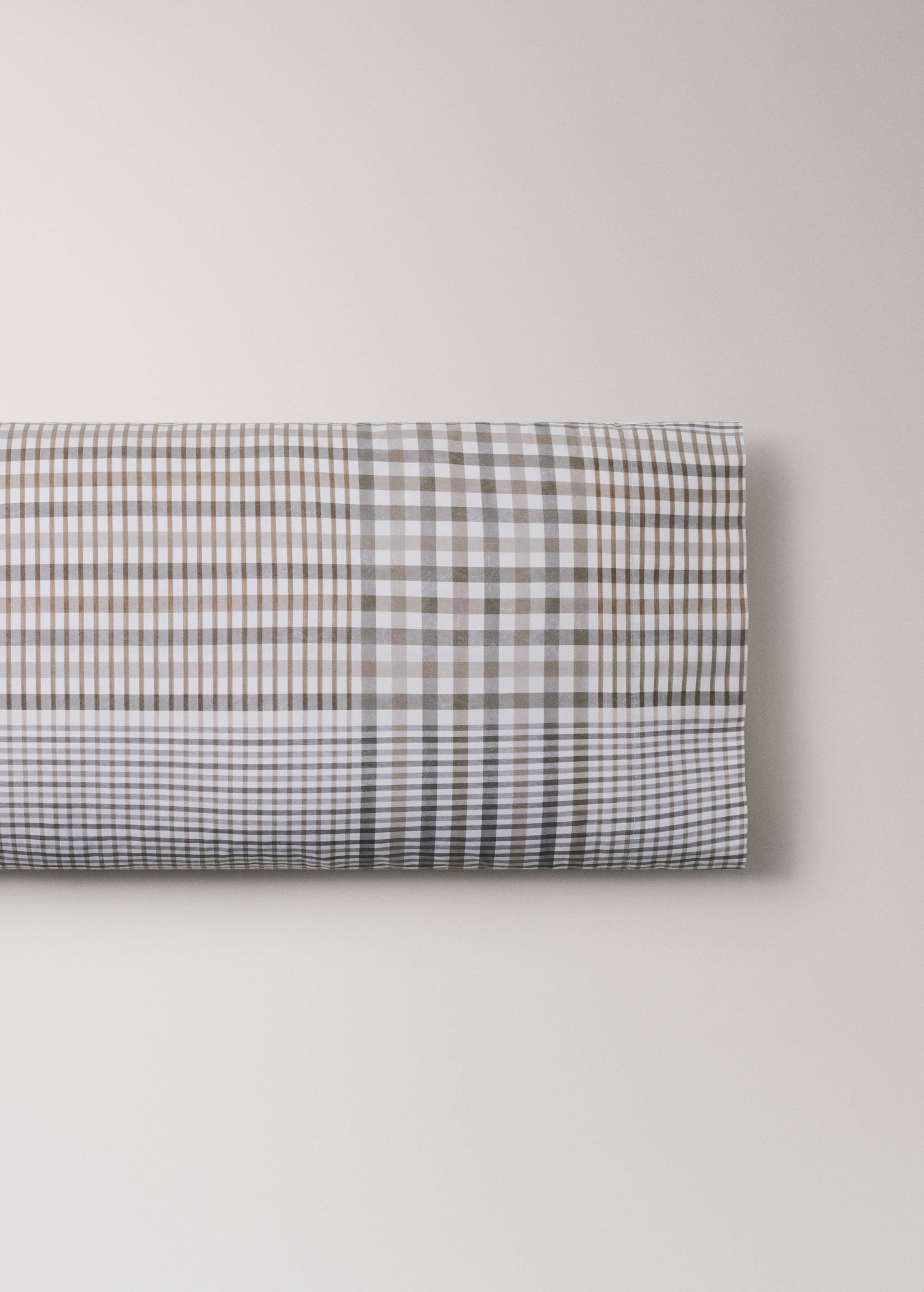 200-thread count percale cotton check-print pillowcase 45x110 cm - Article without model