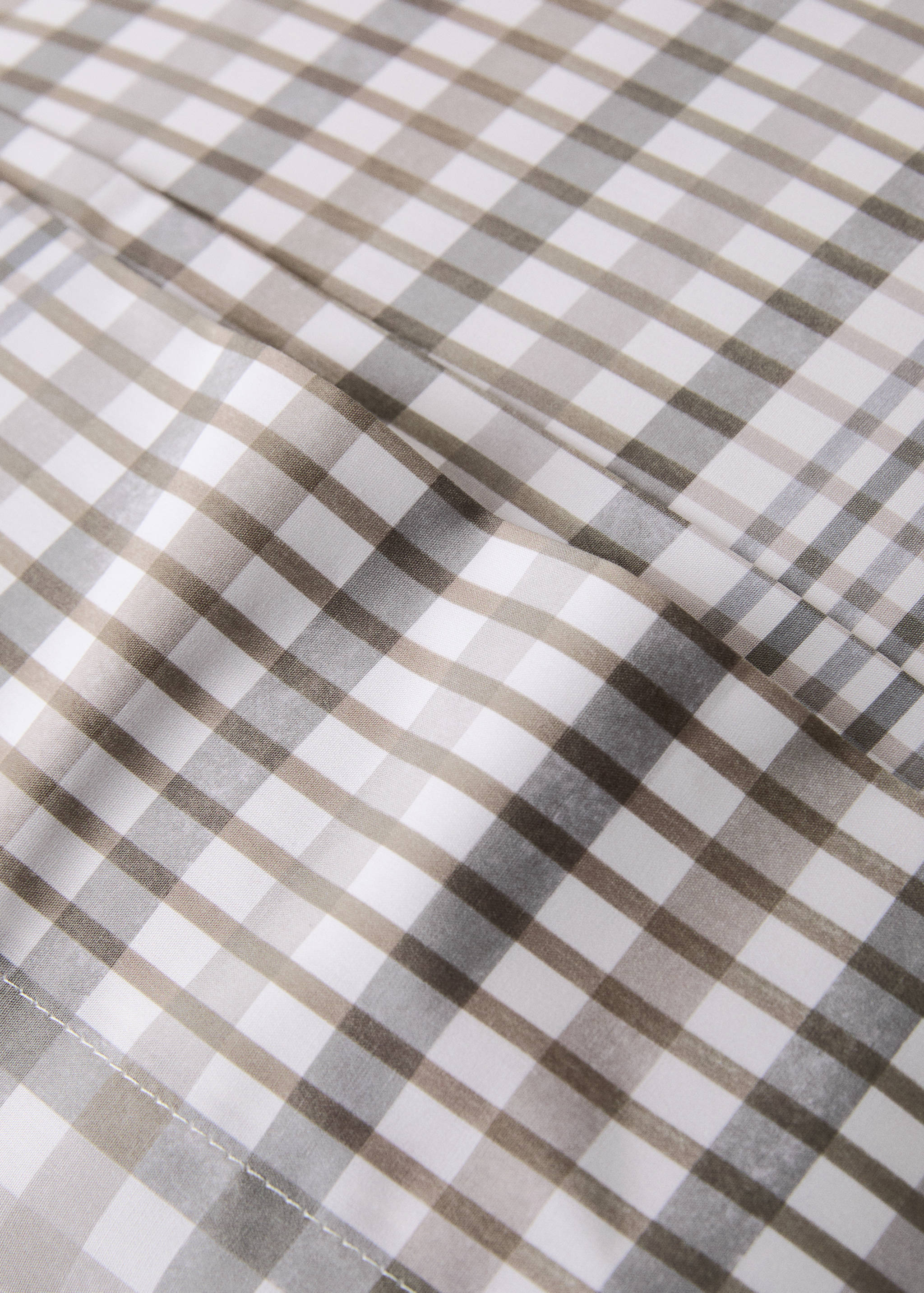 200-thread count percale cotton check-print pillowcase 45x110 cm - Details of the article 2