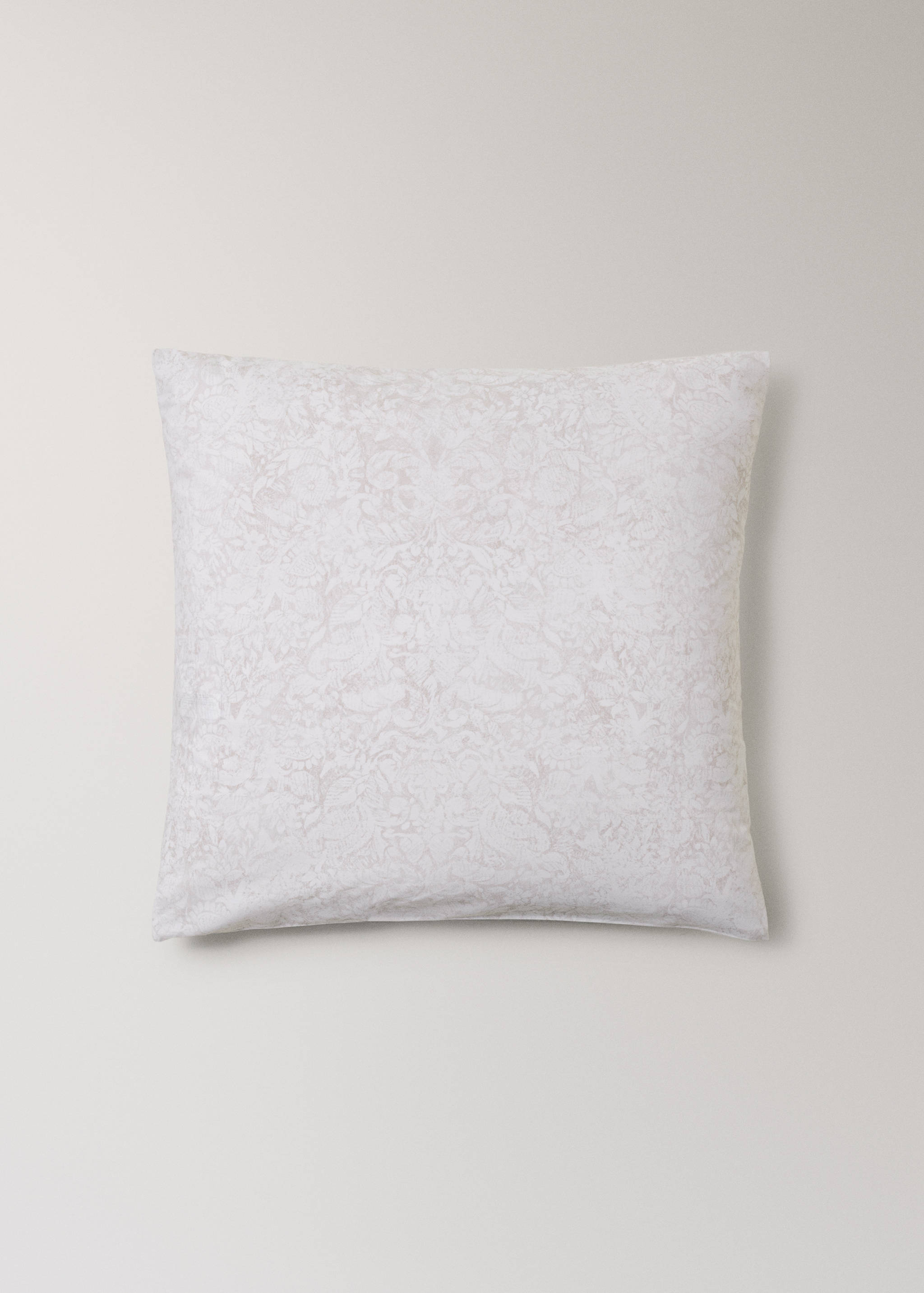 Deux taies d'oreiller en percale de coton imprimé fleur estompée 60x60 cm - Article sans modèle