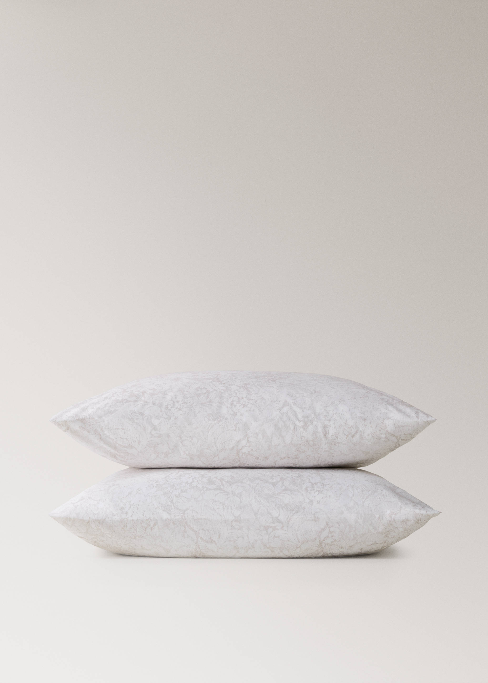 Deux taies d'oreiller en percale de coton imprimé fleur estompée 60x60 cm - Détail de l'article 3