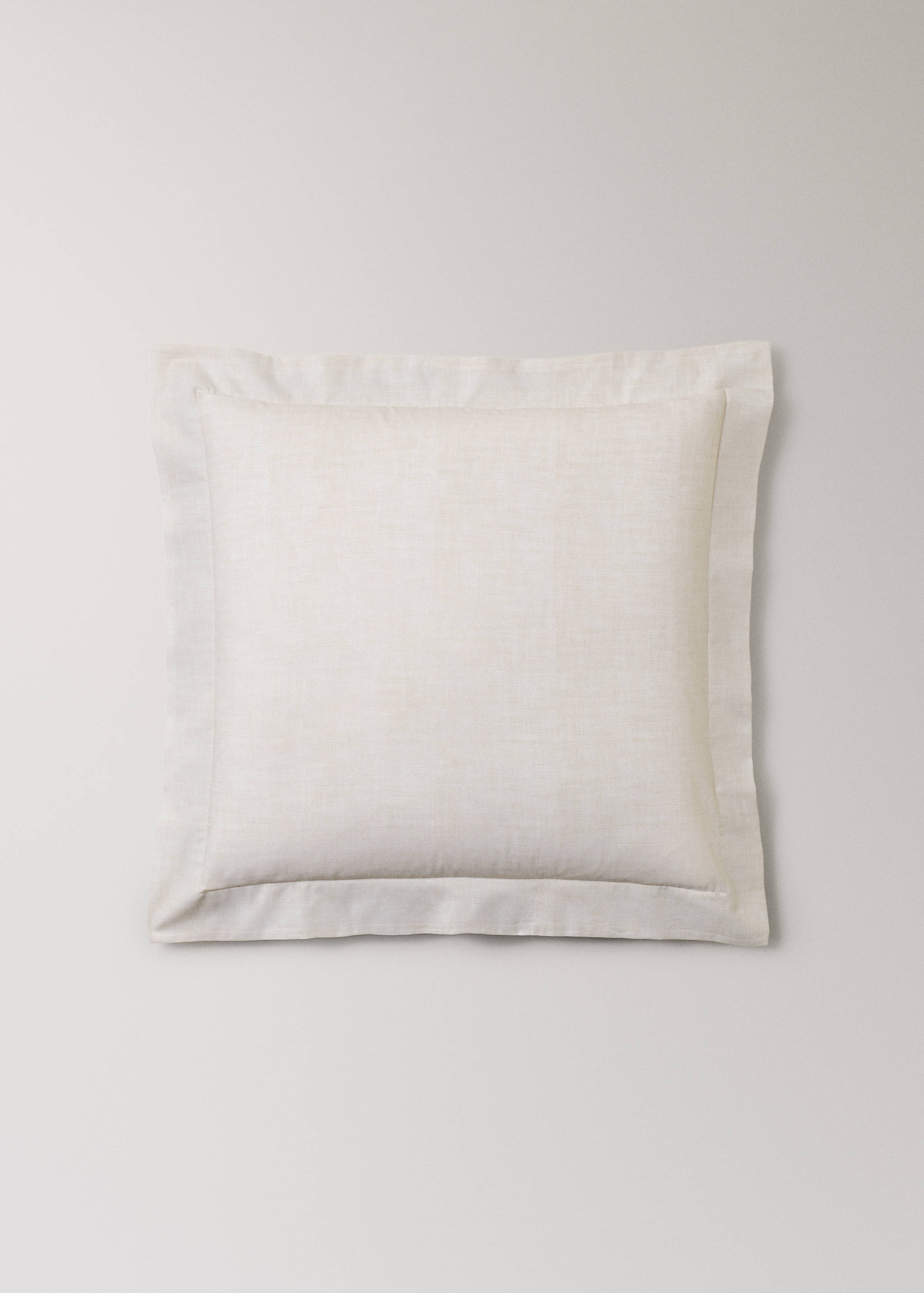 Two percale cotton herringbone-print pillowcases 60x60 cm - Article without model