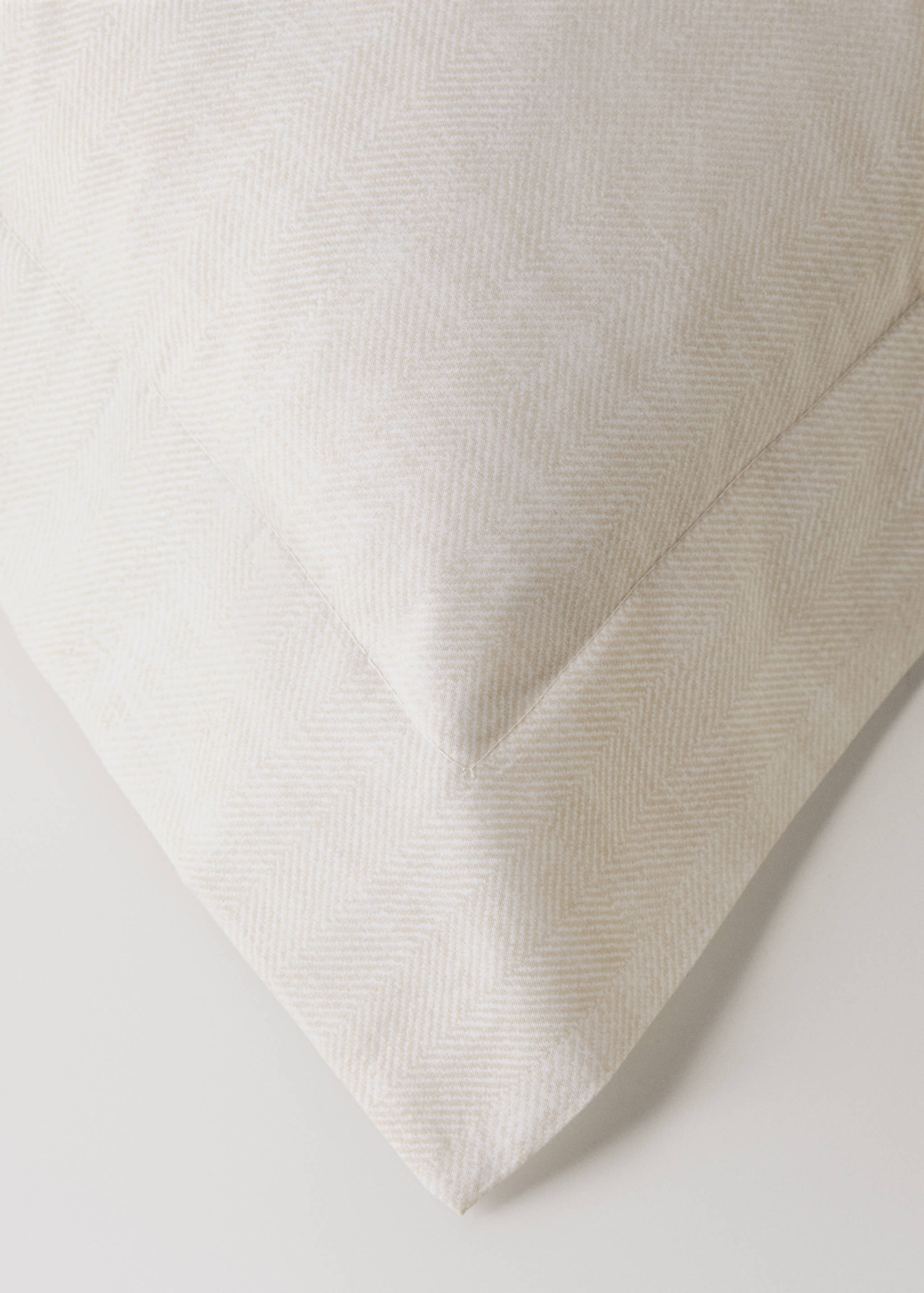 Two percale cotton herringbone-print pillowcases 60x60 cm - Details of the article 3