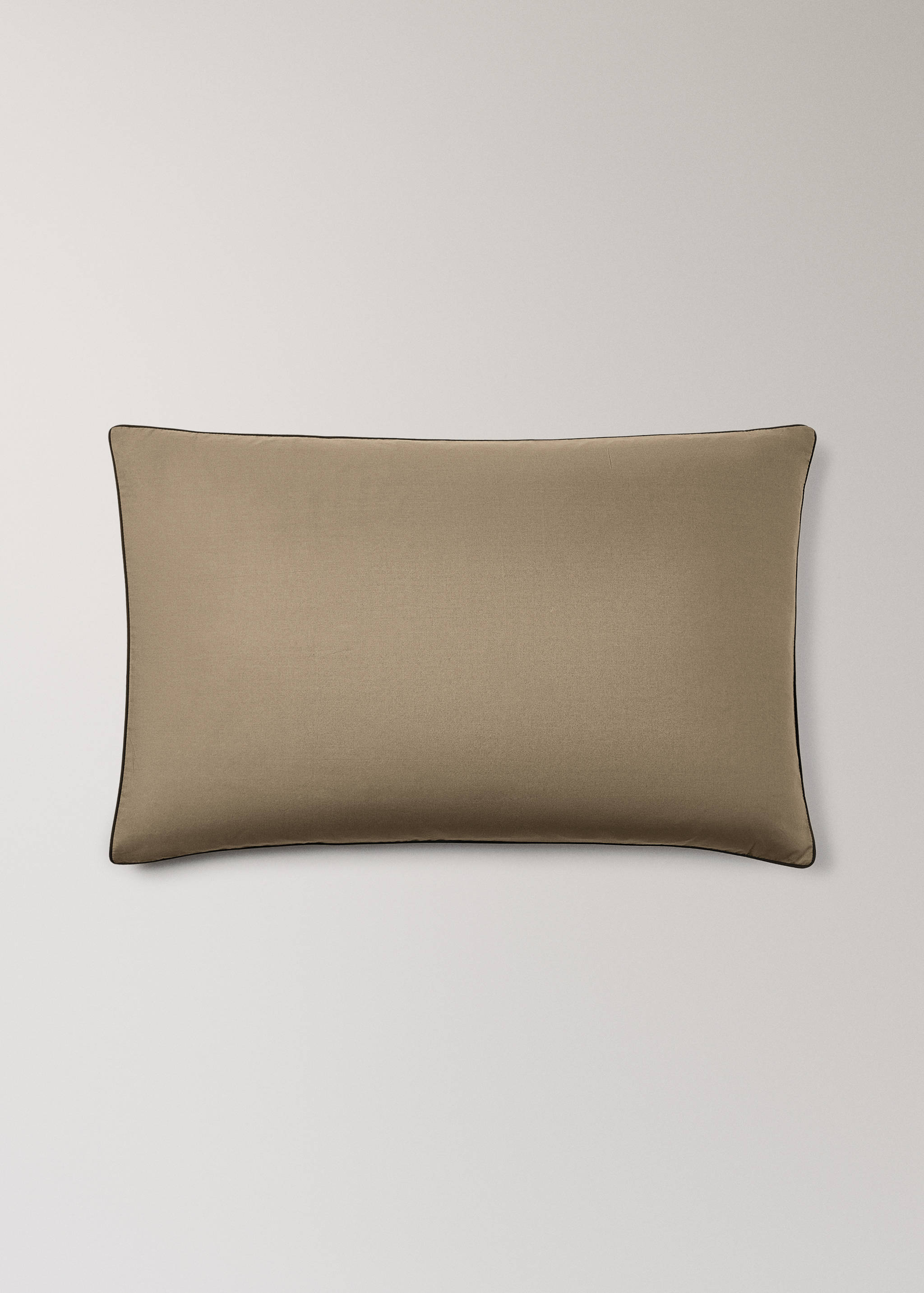 Reversible percale cotton pillowcase with contrasting piping 50x75 cm - Article without model