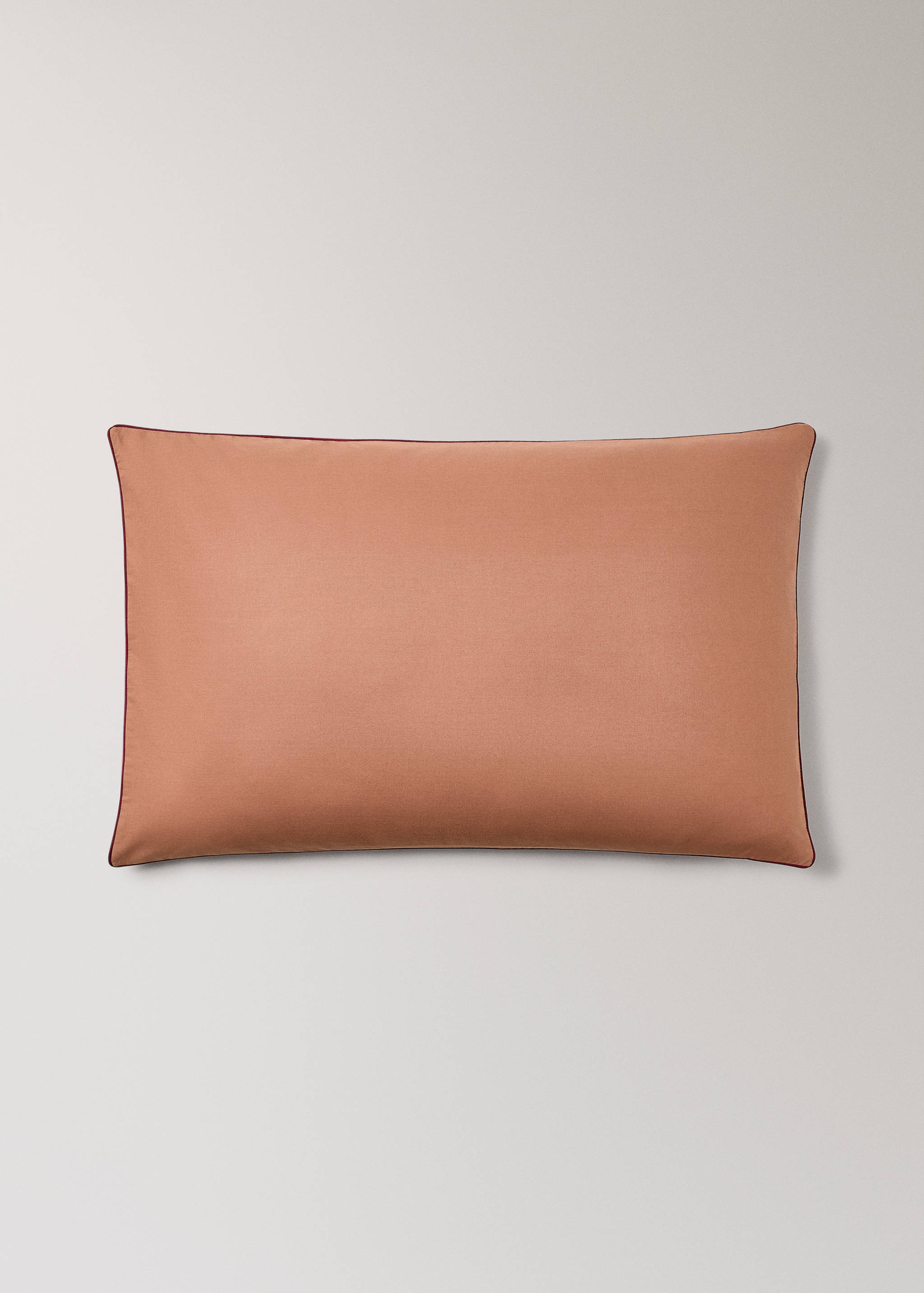 Reversible percale cotton pillowcase with contrasting piping 50x75 cm - Article without model
