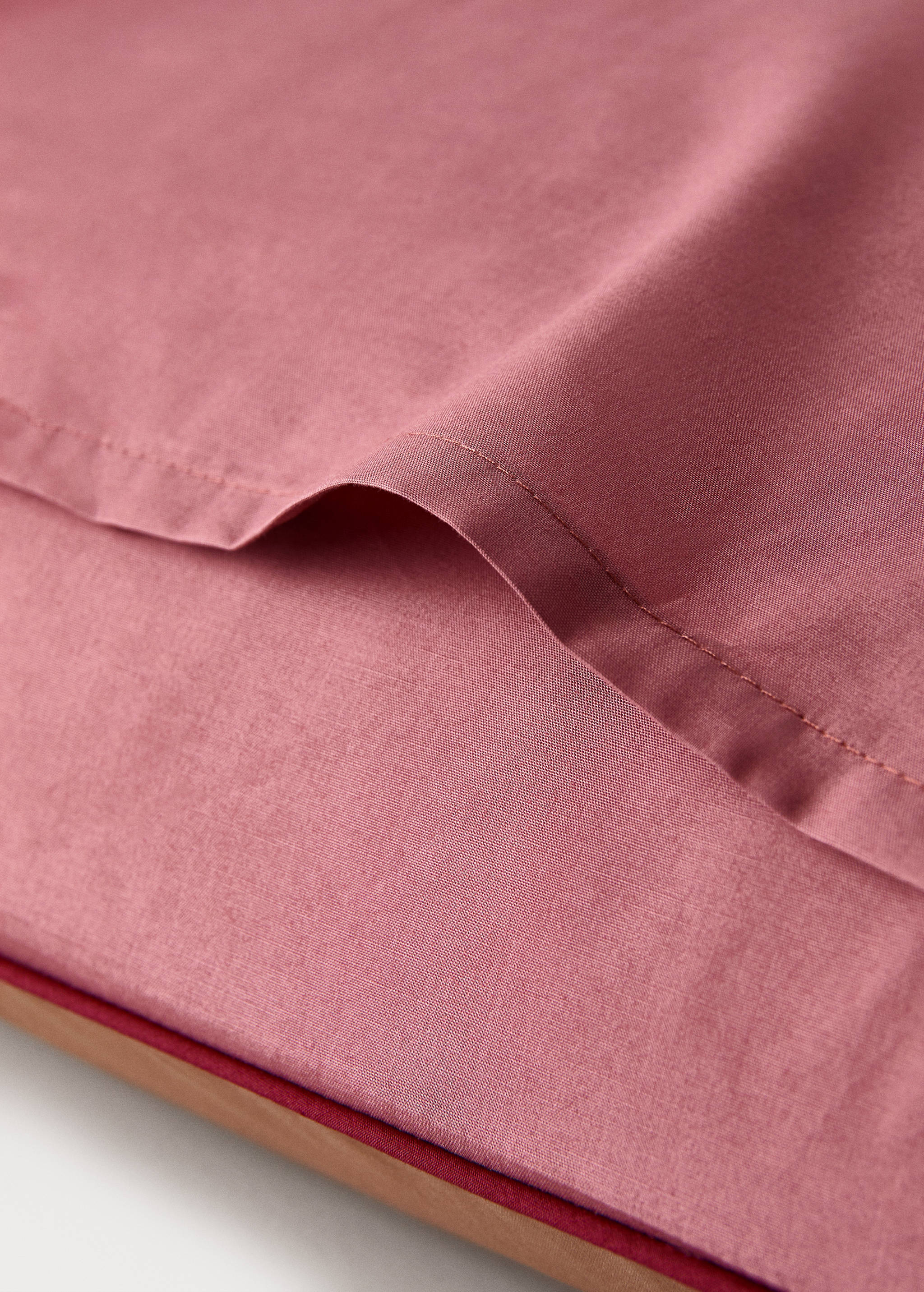 Reversible percale cotton pillowcase with contrasting piping 50x75 cm - Details of the article 1