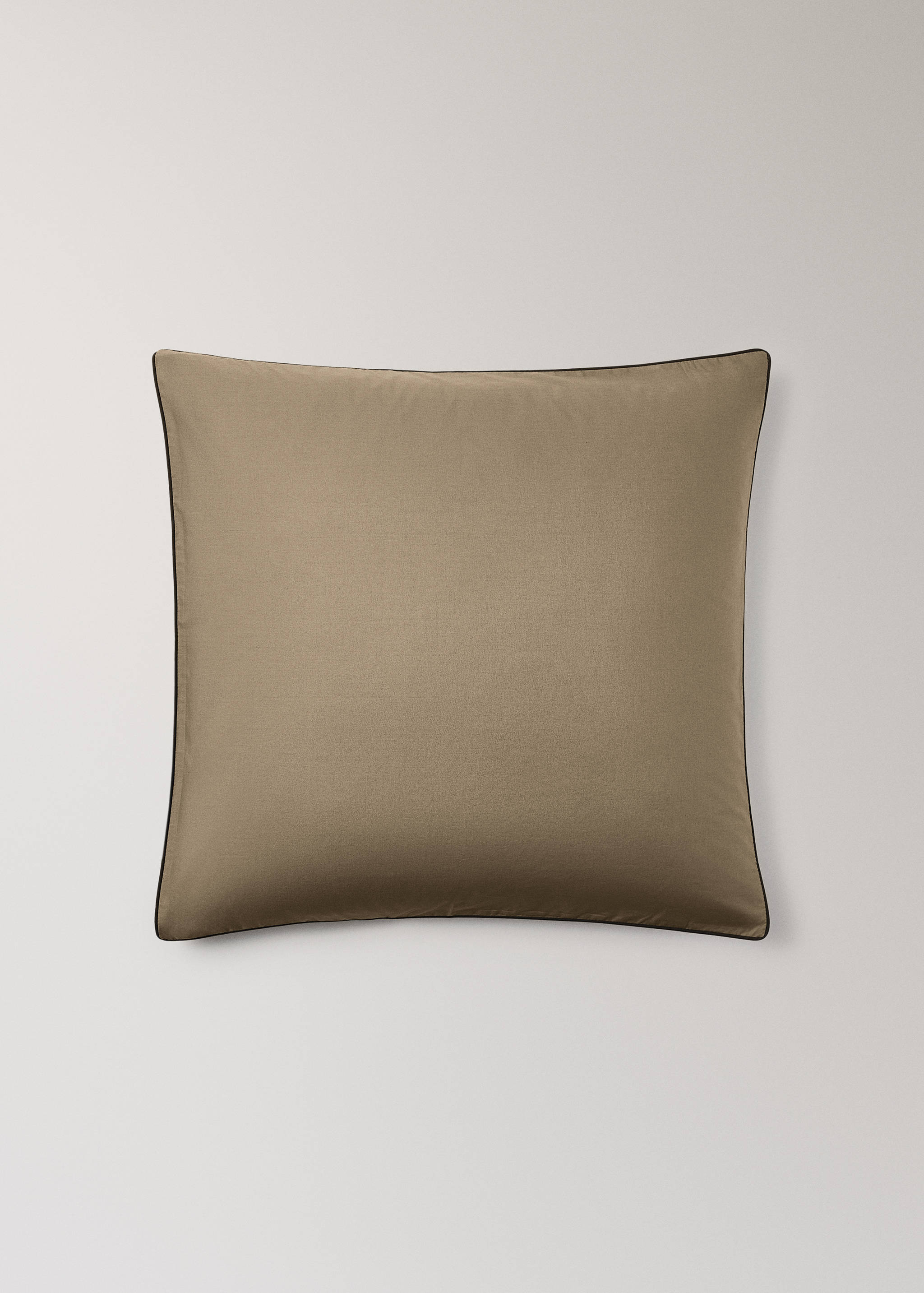 Oboustranný povlak na polštář z bavlněného perkálu s kontrastním lemováním 60x60 cm - Zboží bez modelu