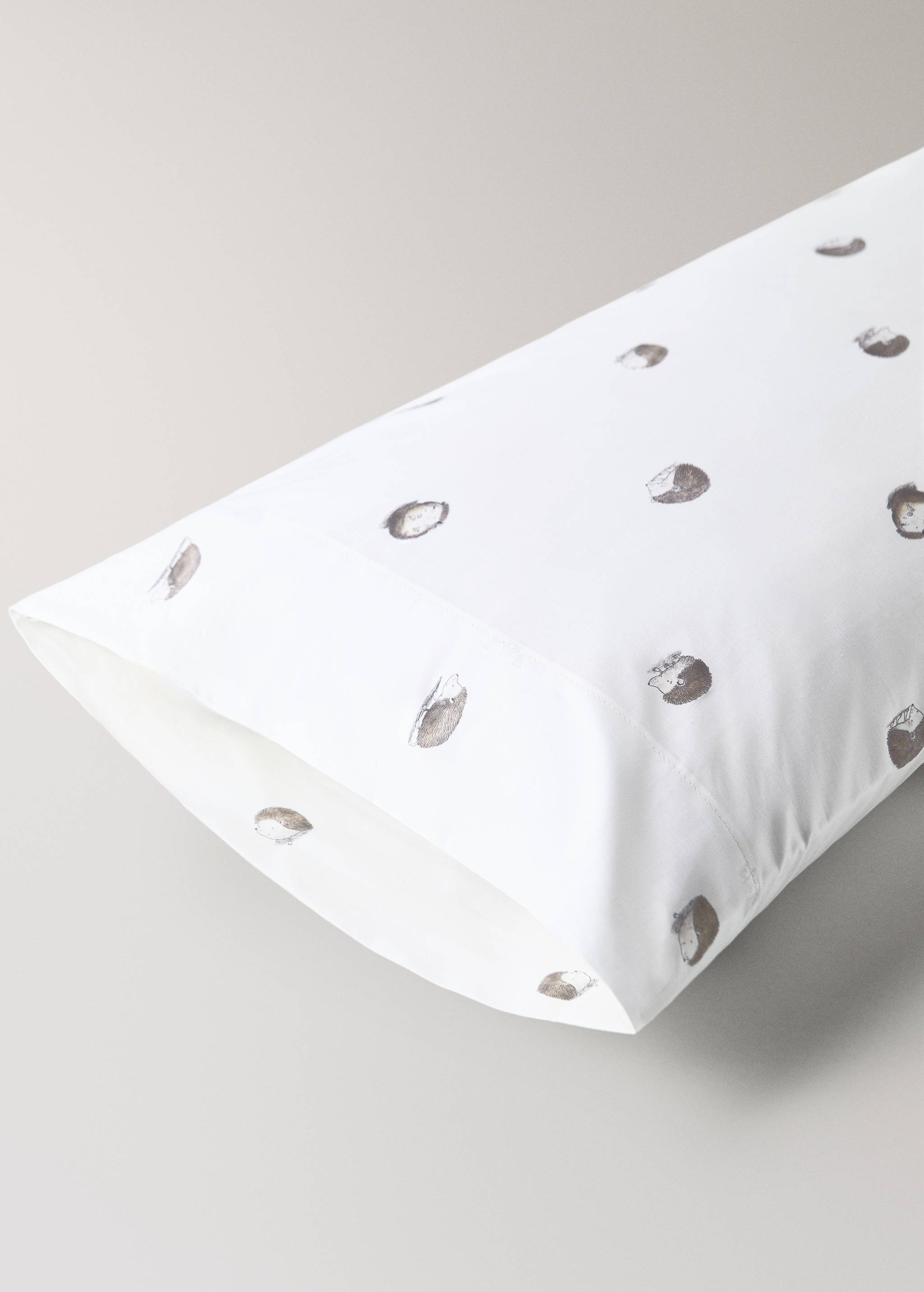 Taie d’oreiller percale de coton imprimé hérissons 45x110 cm - Détail de l'article 1
