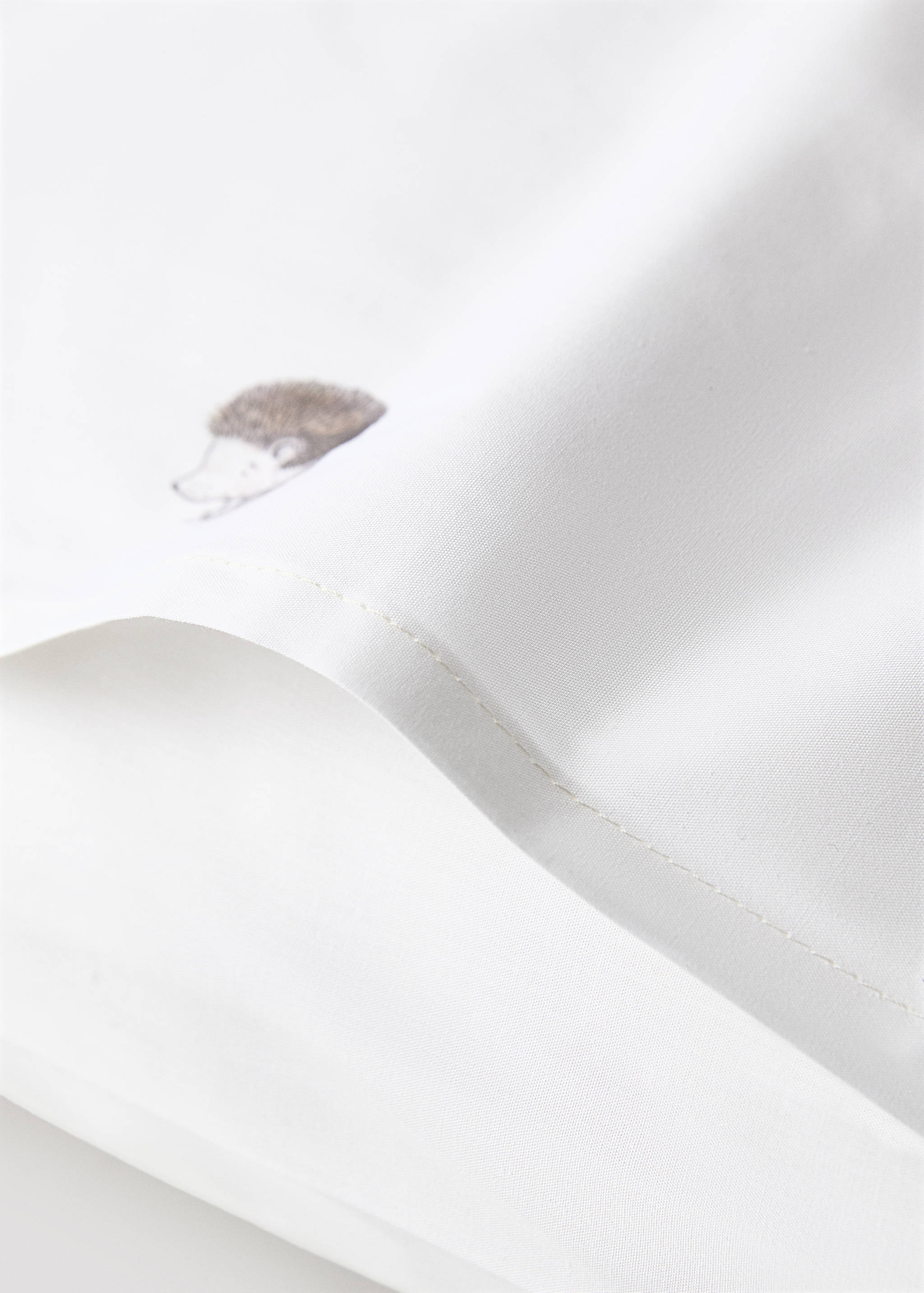 Taie d'oreiller enfant percale de coton imprimé hérissons 60x60 cm - Détail de l'article 1