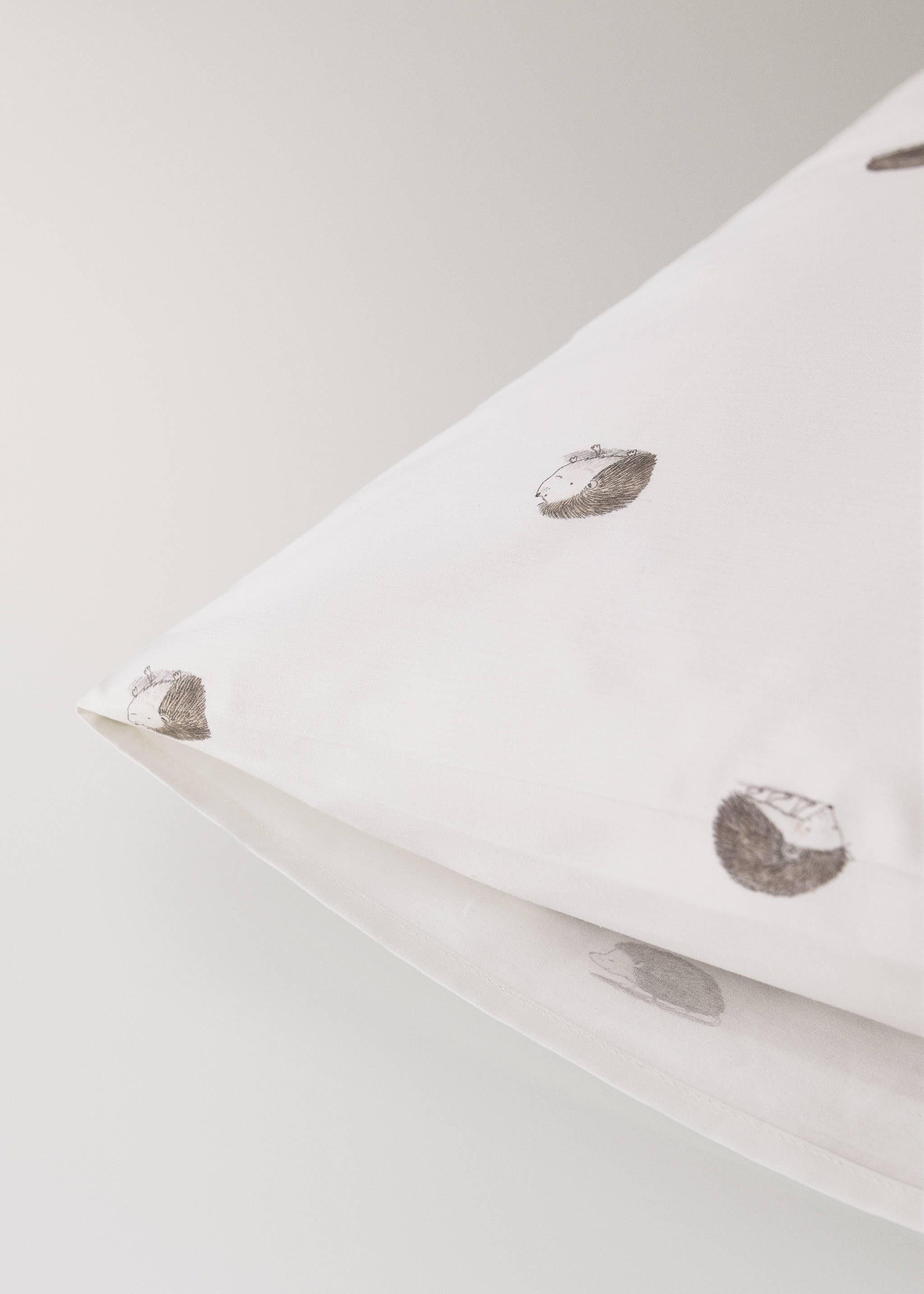 Taie d’oreiller percale de coton imprimé hérissons 50x75 cm - Détail de l'article 2