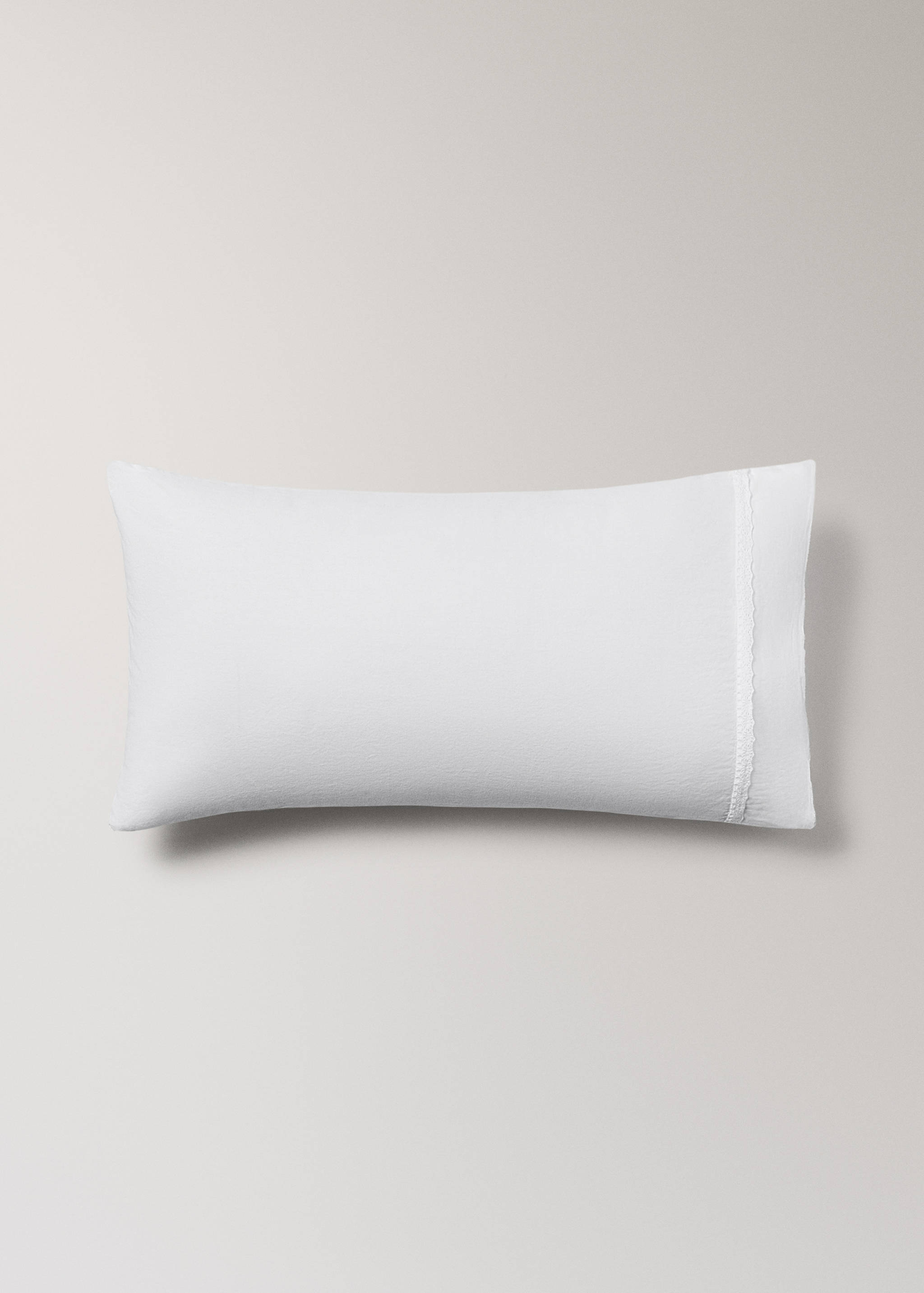 Taie d’oreiller enfant coton lavé dentelle volant 30x50 cm - Article sans modèle