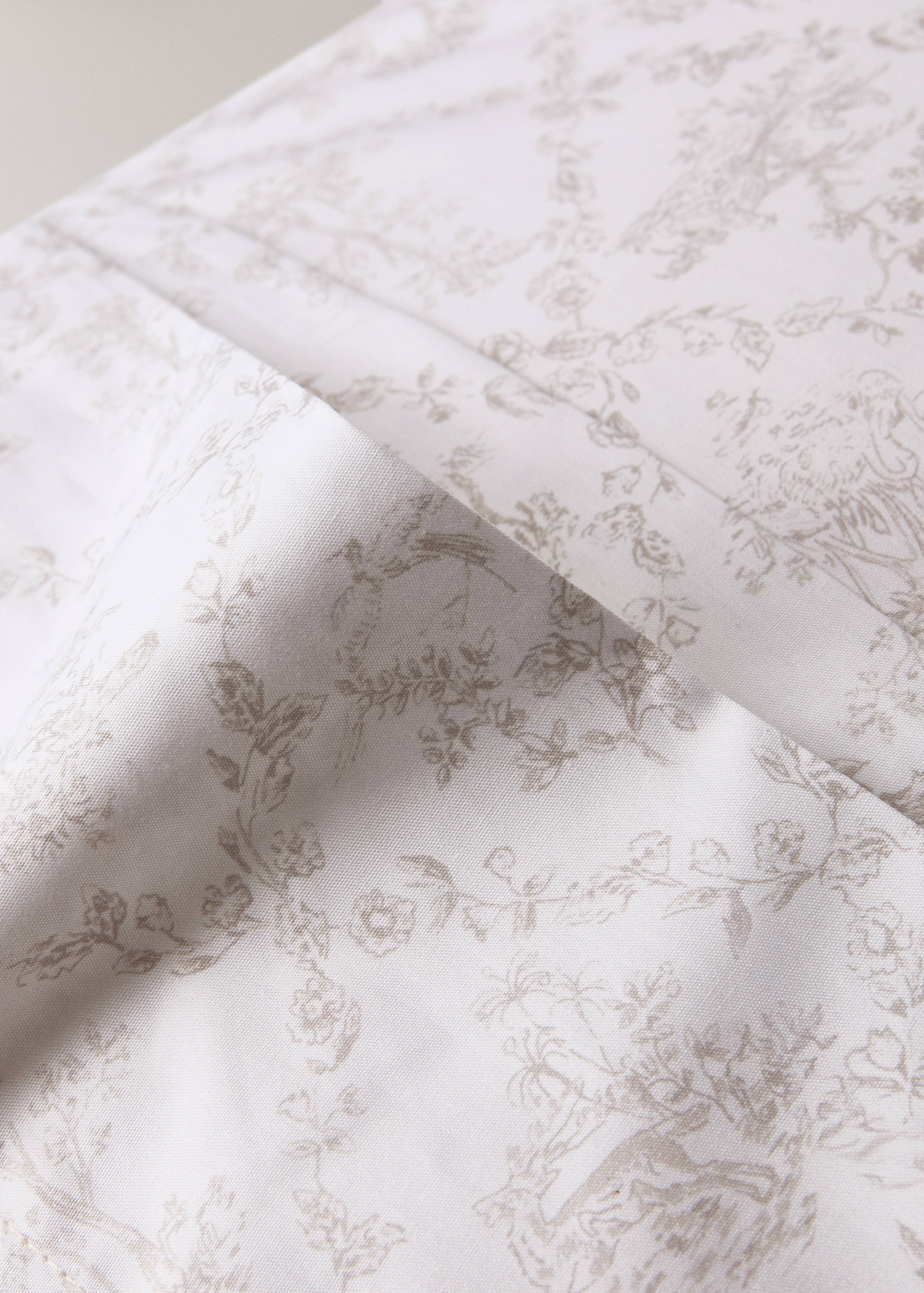 Toile de Jouy percale cotton pillowcase 45x110 cm - Details of the article 2