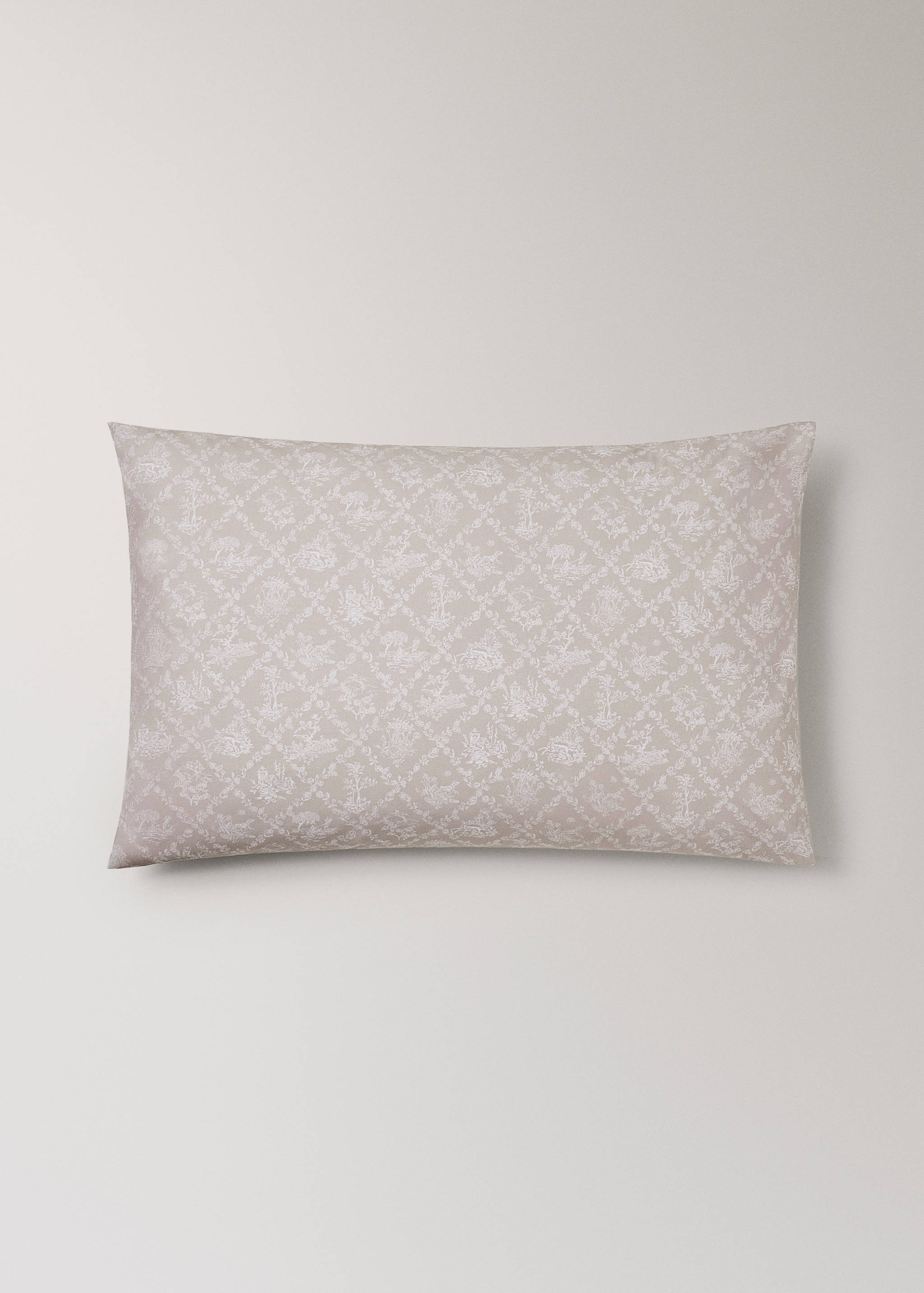 Toile de Jouy percale cotton pillowcase 50x75 cm - Article without model