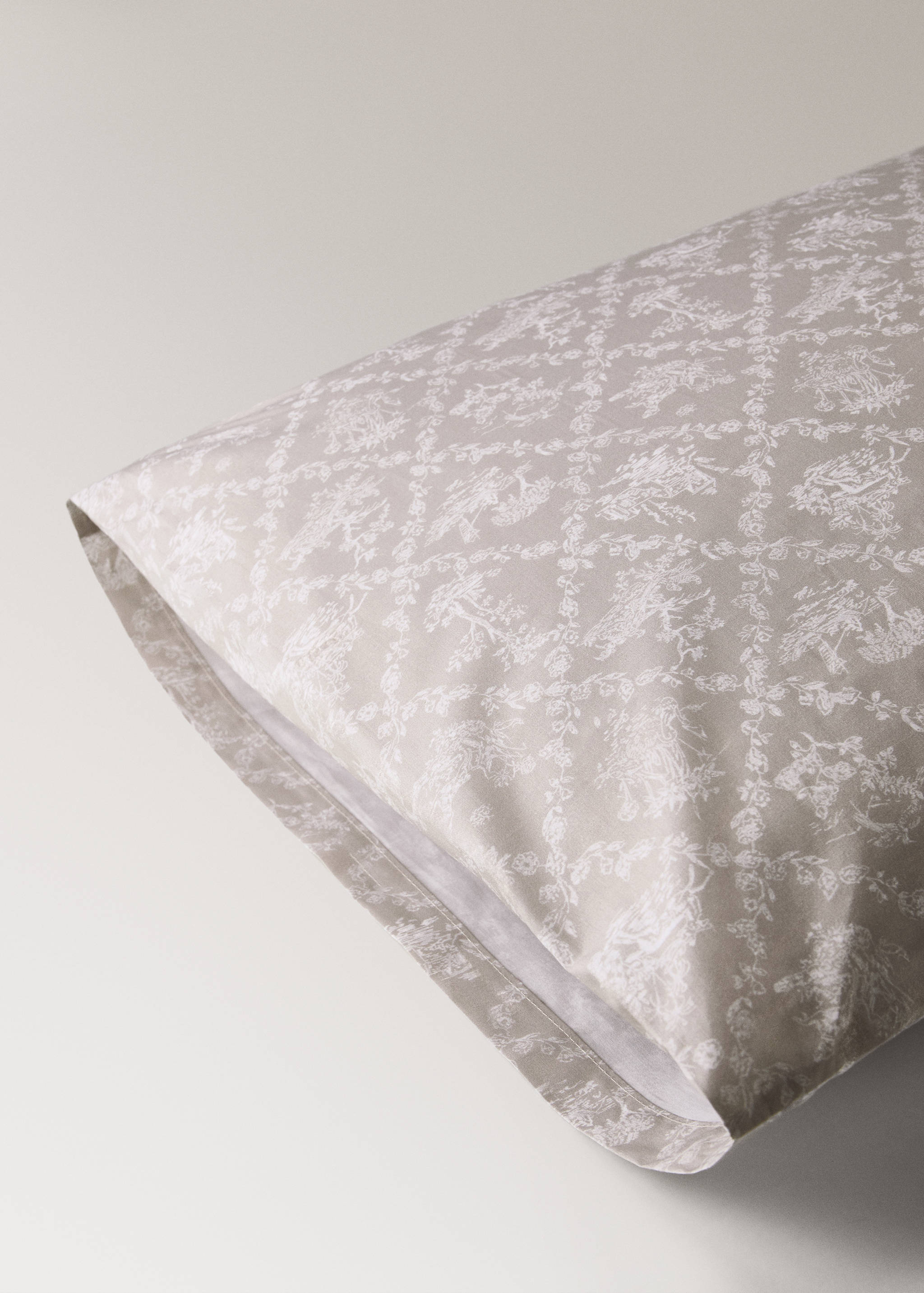Toile de Jouy percale cotton pillowcase 50x75 cm - Details of the article 1