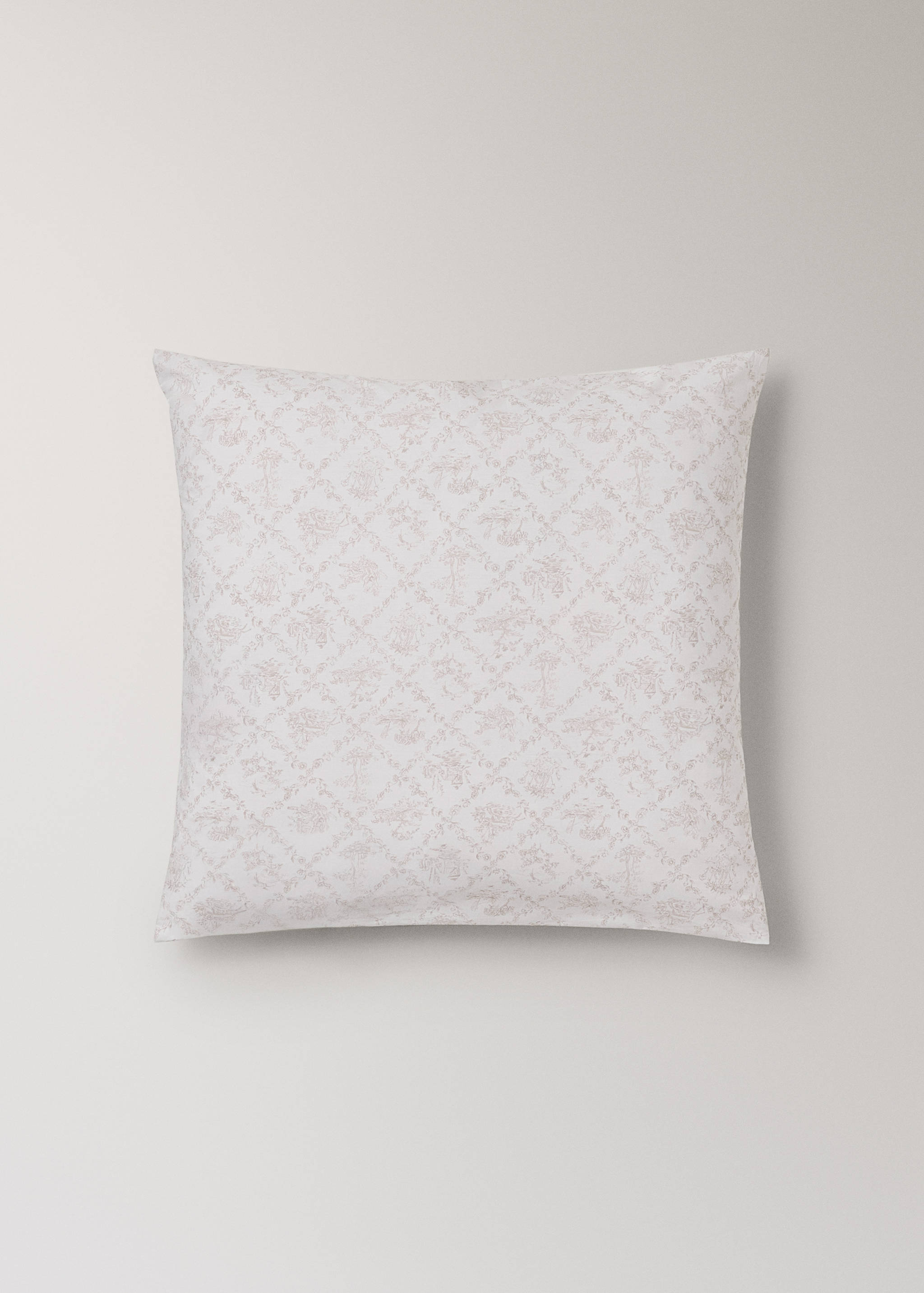 Toile de Jouy percale cotton pillowcase 60x60 cm - Article without model