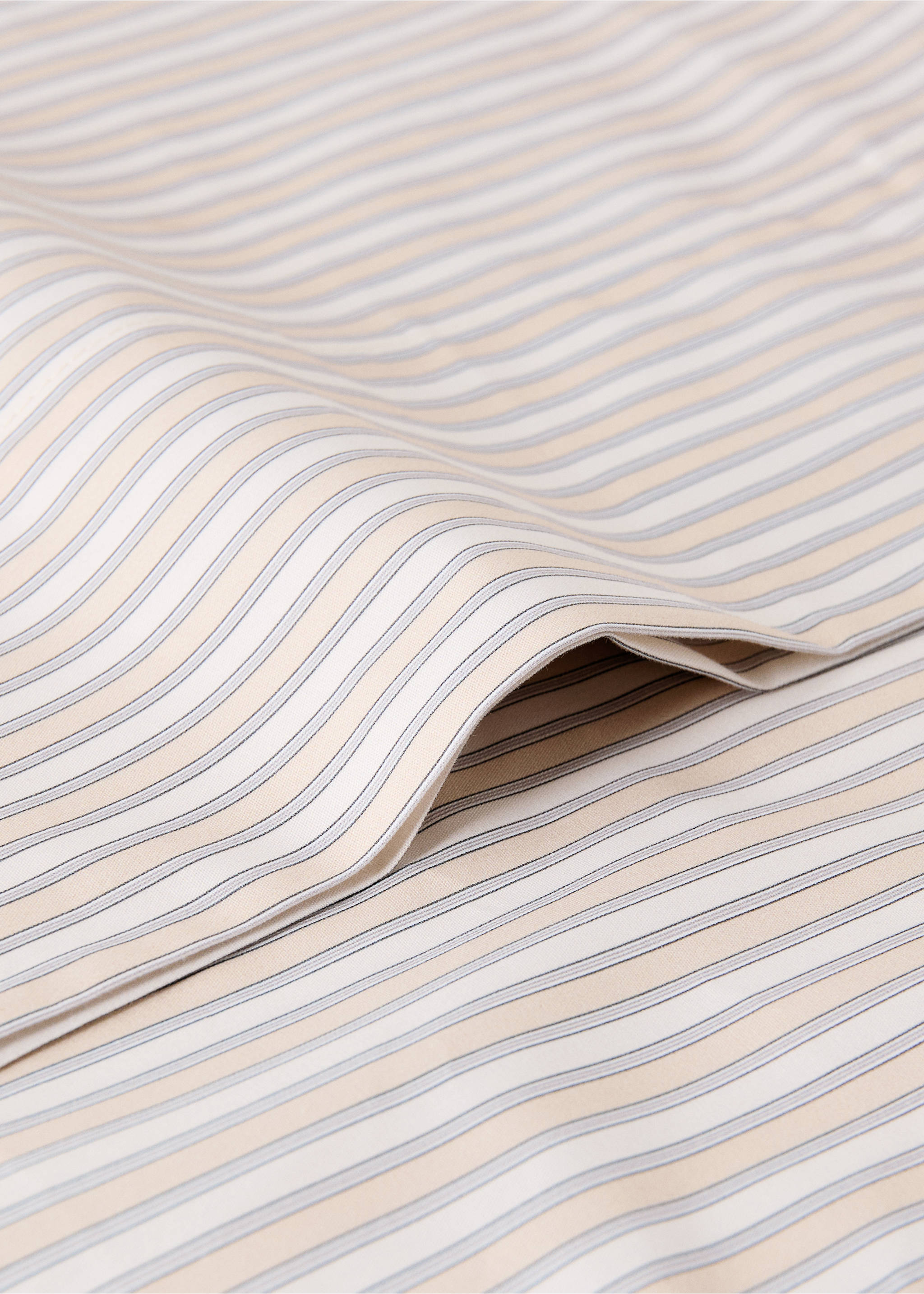 Percale cotton pillowcase with fine stripe print 45x110 cm - Details of the article 1, Vanilla. Ref: 17011605-00.