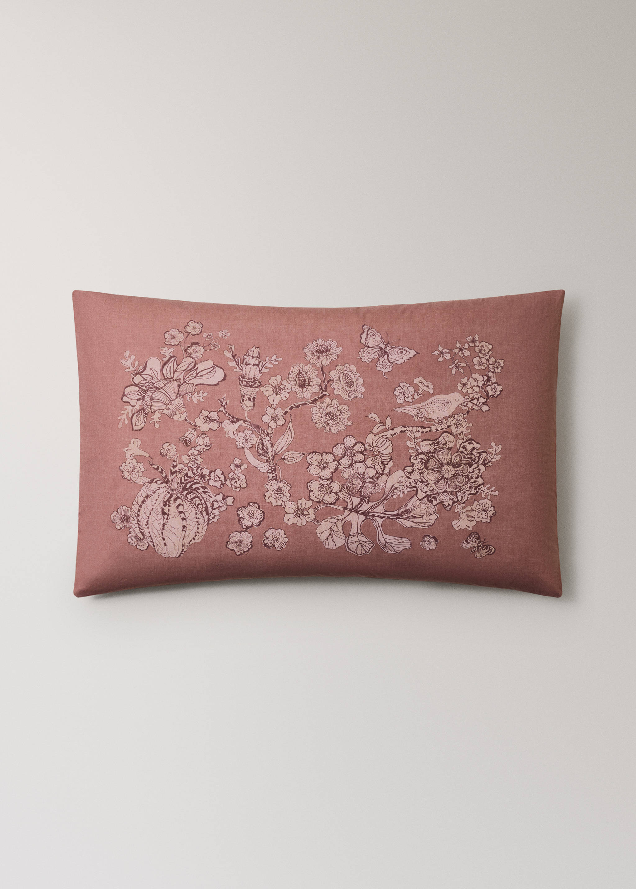 Percale cotton floral-print pillowcase 50x75 cm - Article without model