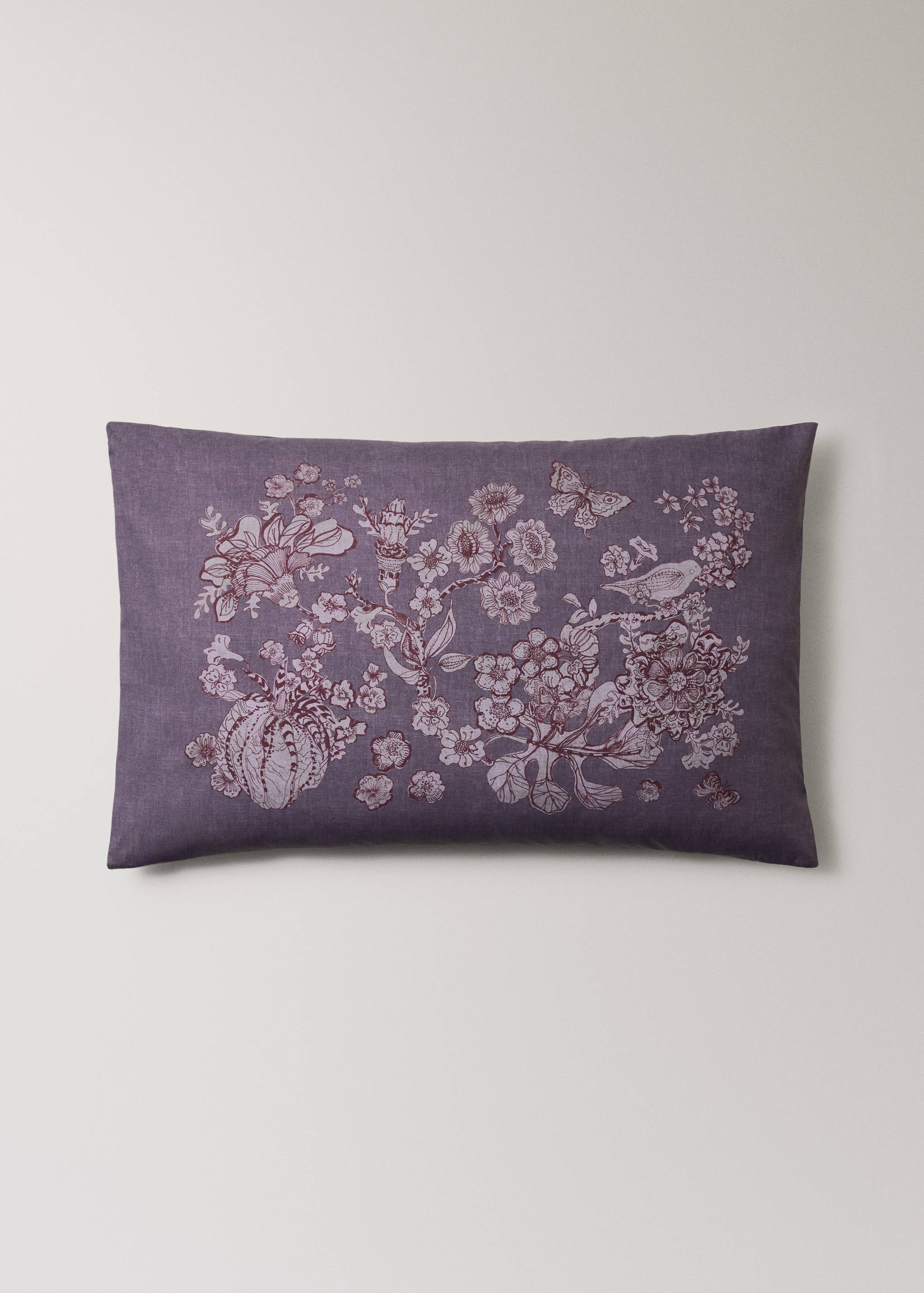 Percale cotton floral-print pillowcase 50x75 cm - Article without model