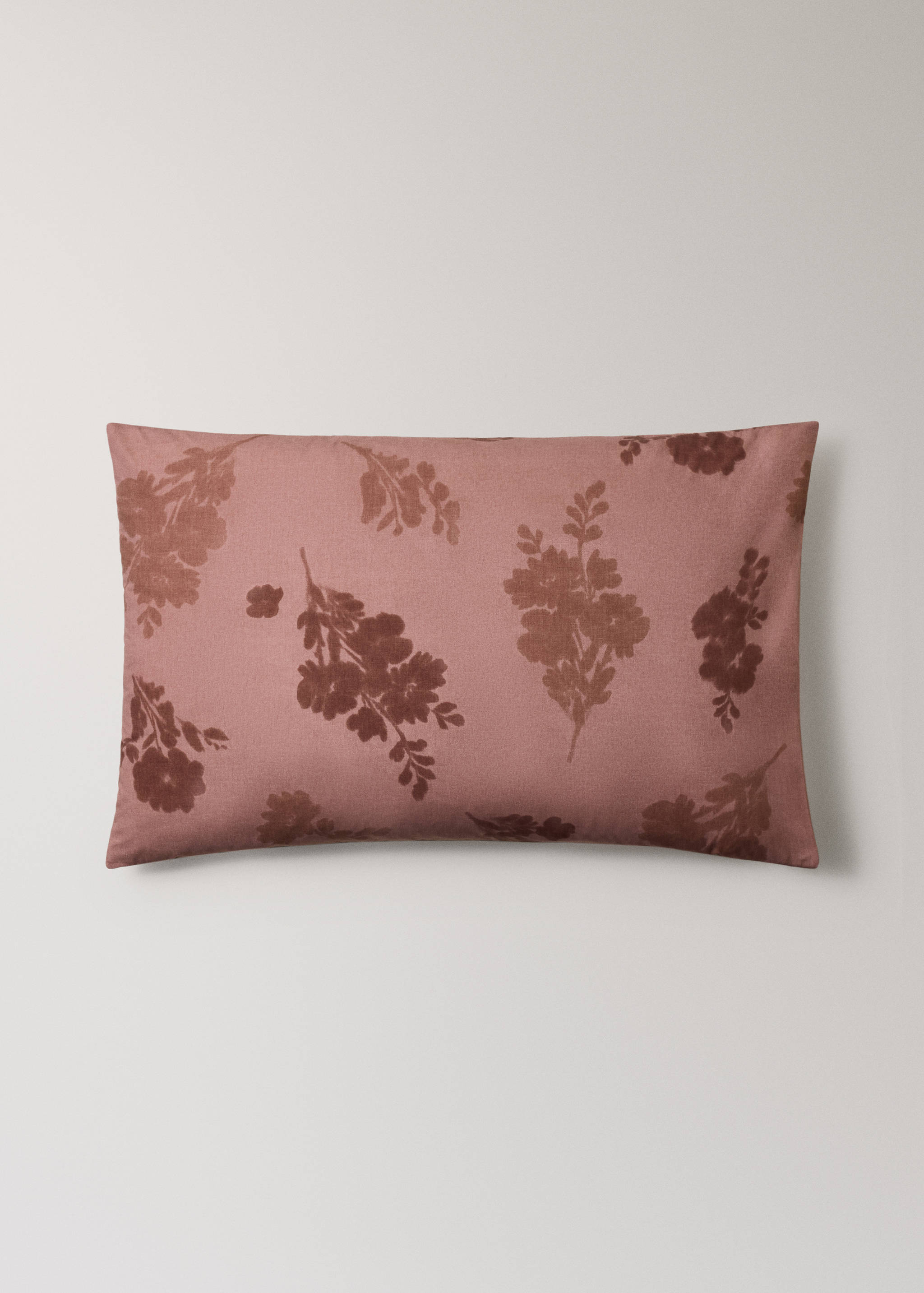 Zwei Kopfkissenbezüge aus Baumwoll-Perkal, 200er Fadendichte, verblasstes Blumenmuster, 50 x 75 cm - Artikel ohne Model