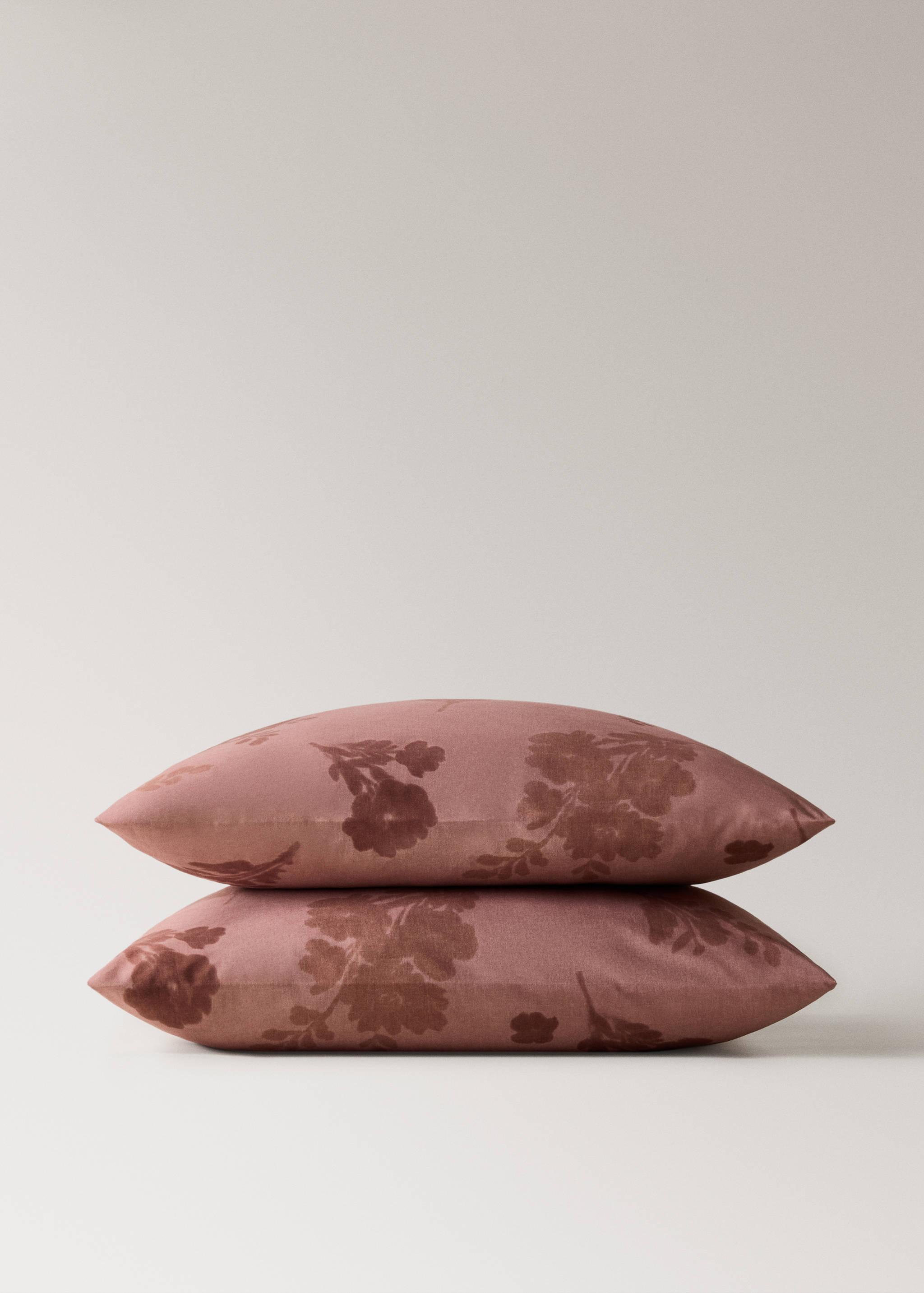 Kissenbezug aus Baumwollperkal mit 200 Fäden, verschwommene Blumenmuster, 60x60 cm - Detail des Artikels 1