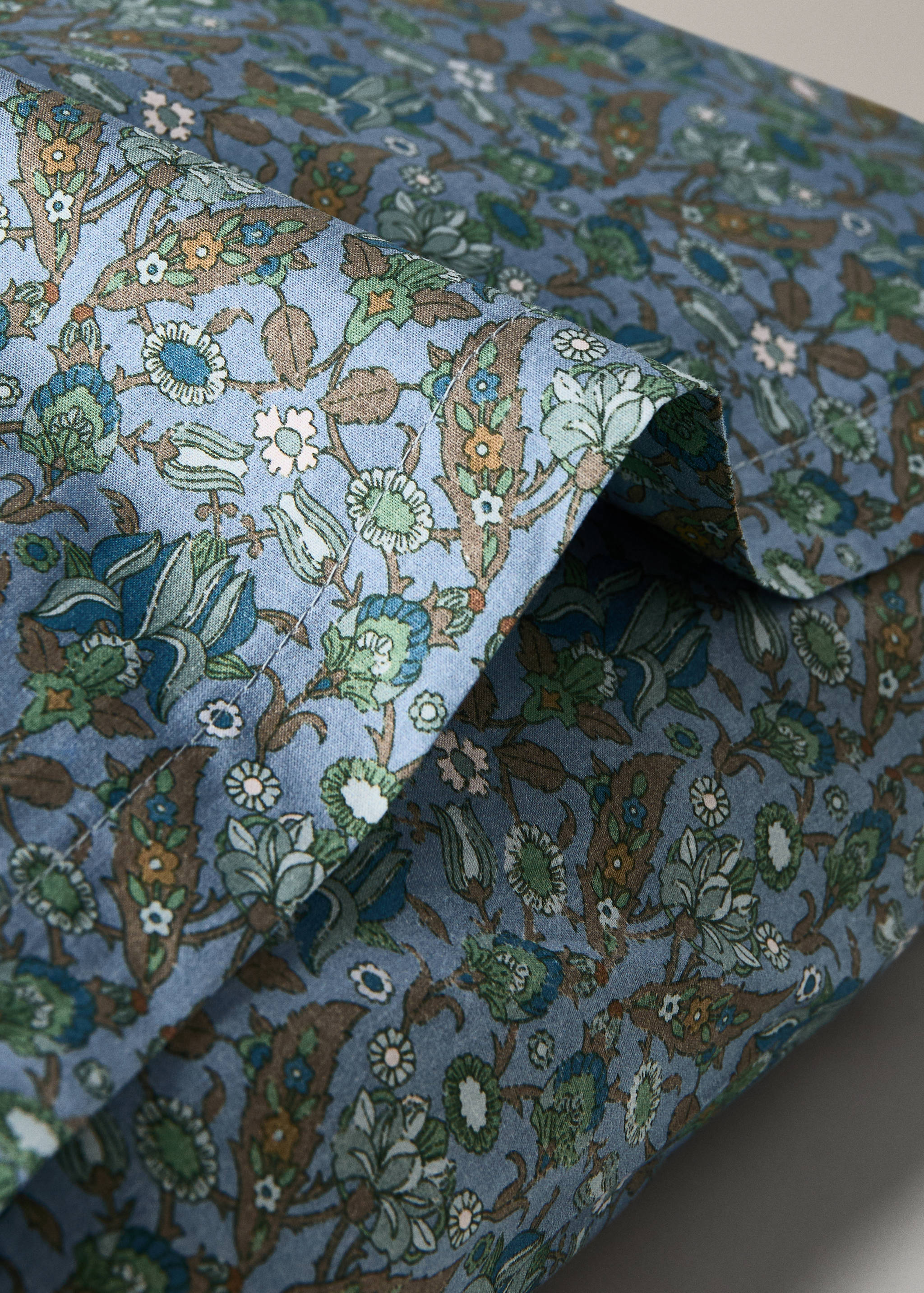 Percale cotton pillowcase with small floral print 50x75 cm - Details of the article 1