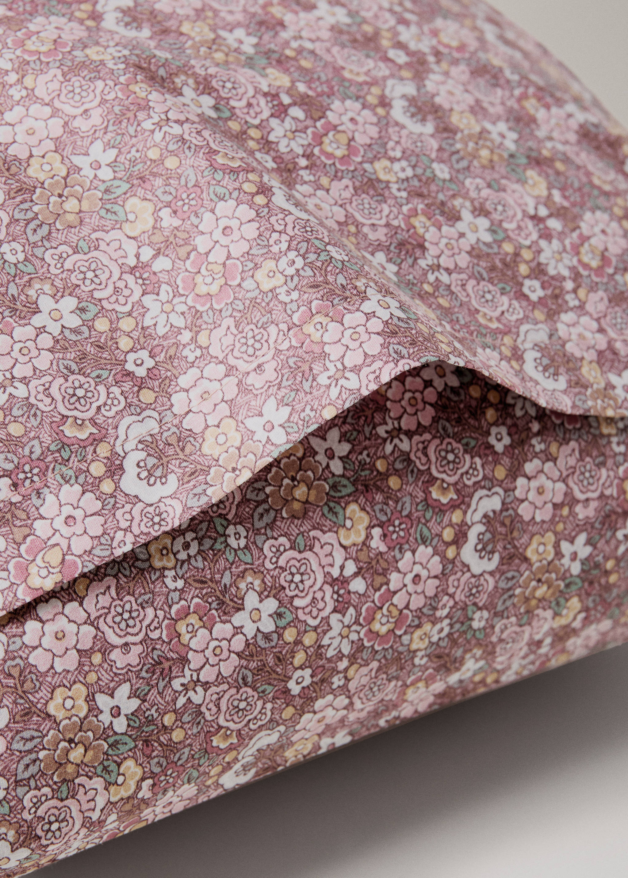 Percale cotton pillowcase with small floral print 60x60 cm - Details of the article 1