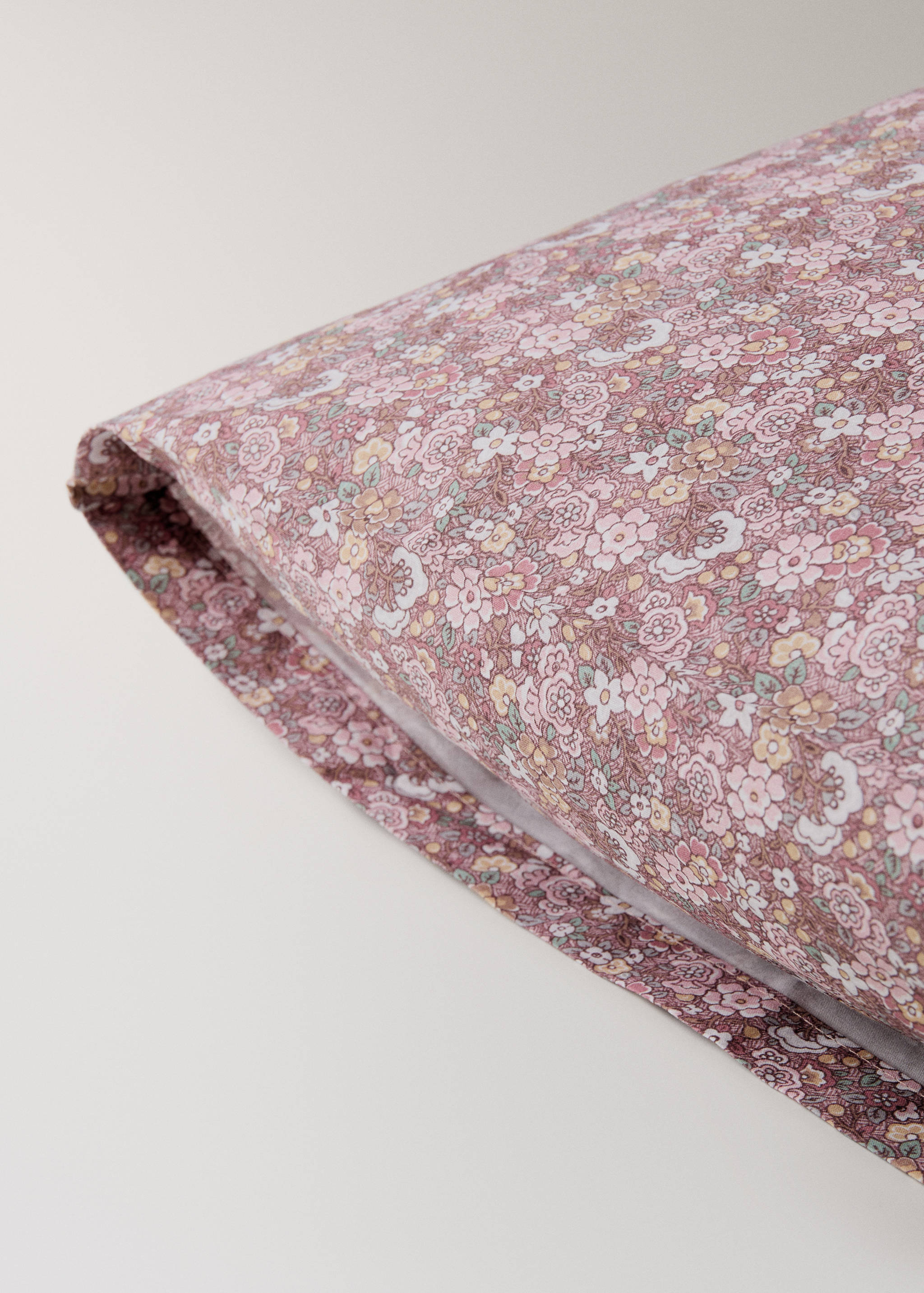 Percale cotton pillowcase with small floral print 60x60 cm - Details of the article 2