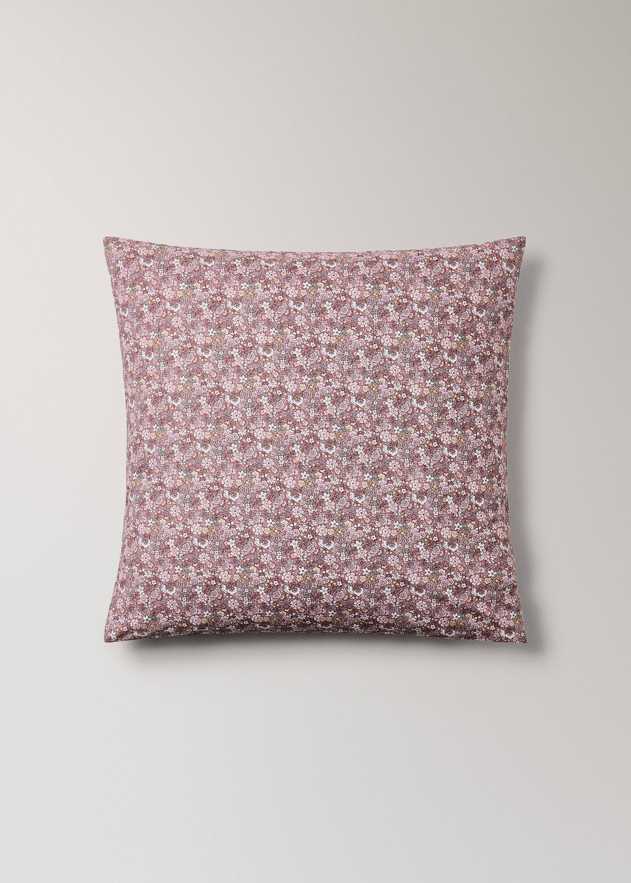 Taie d'oreiller en percale de coton imprimé petites fleurs 60x60 cm - Article sans modèle