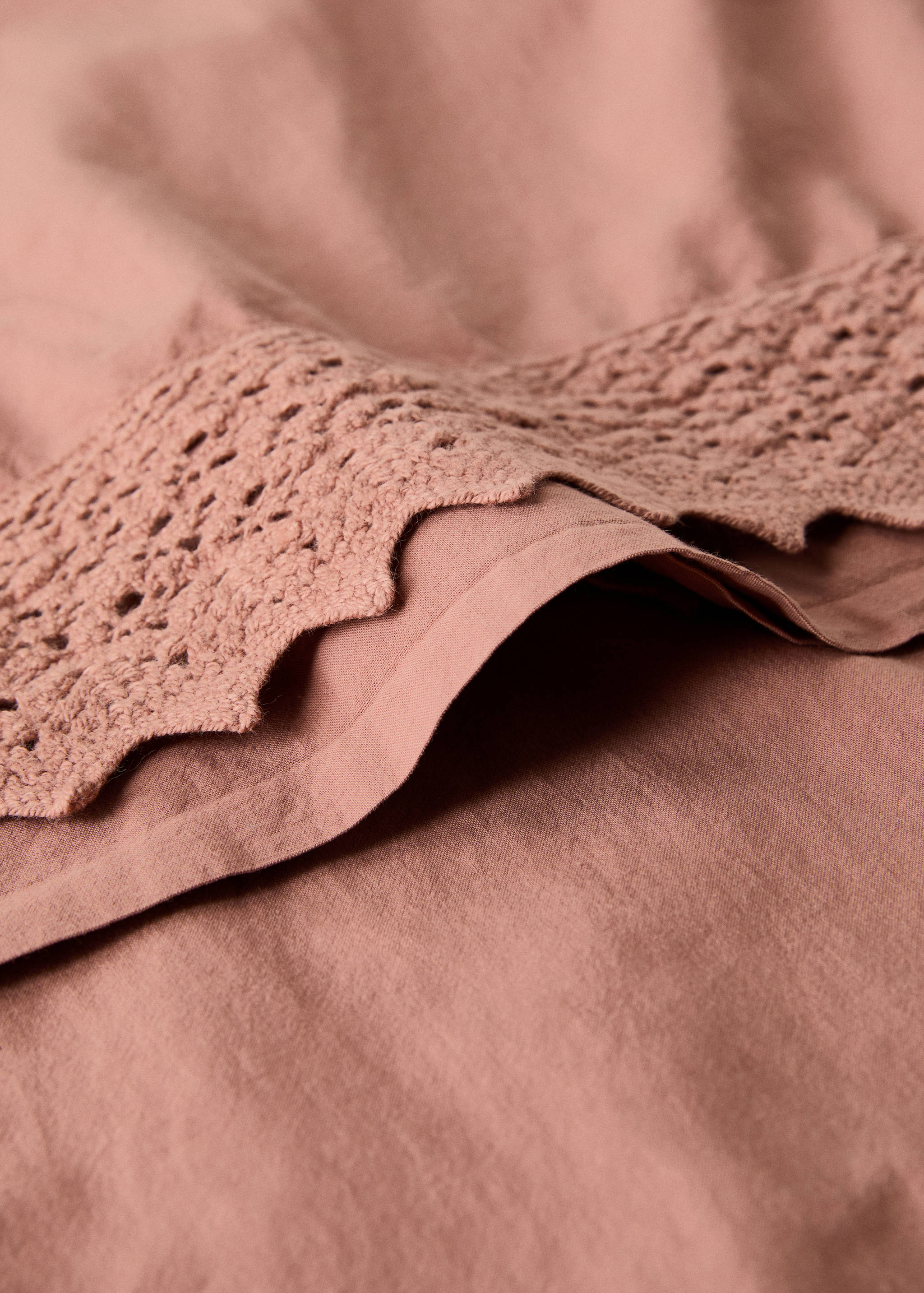 Washed cotton pillowcase with lace trim 45x110 cm - Details of the article 1