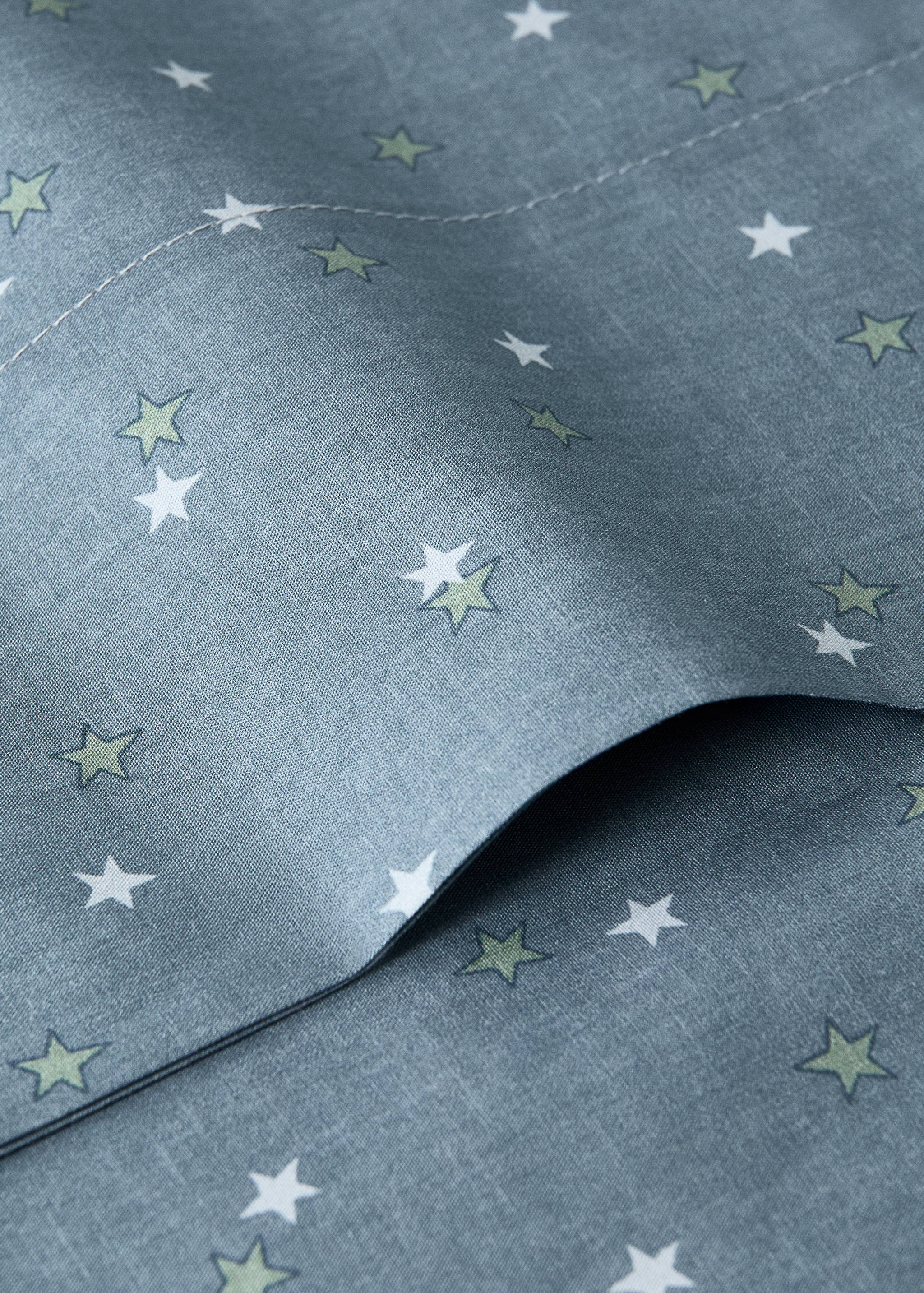 Percale cotton children's star-print pillowcase 45x110 cm - Details of the article 1