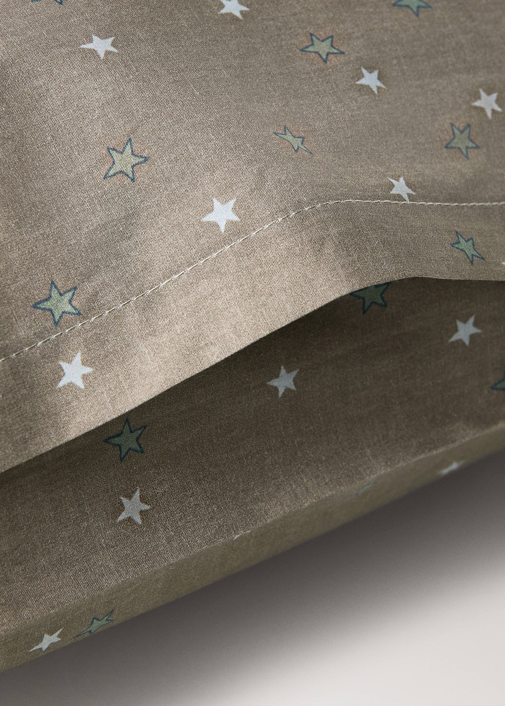 Percale cotton children's star-print pillowcase 50x50 cm - Details of the article 1