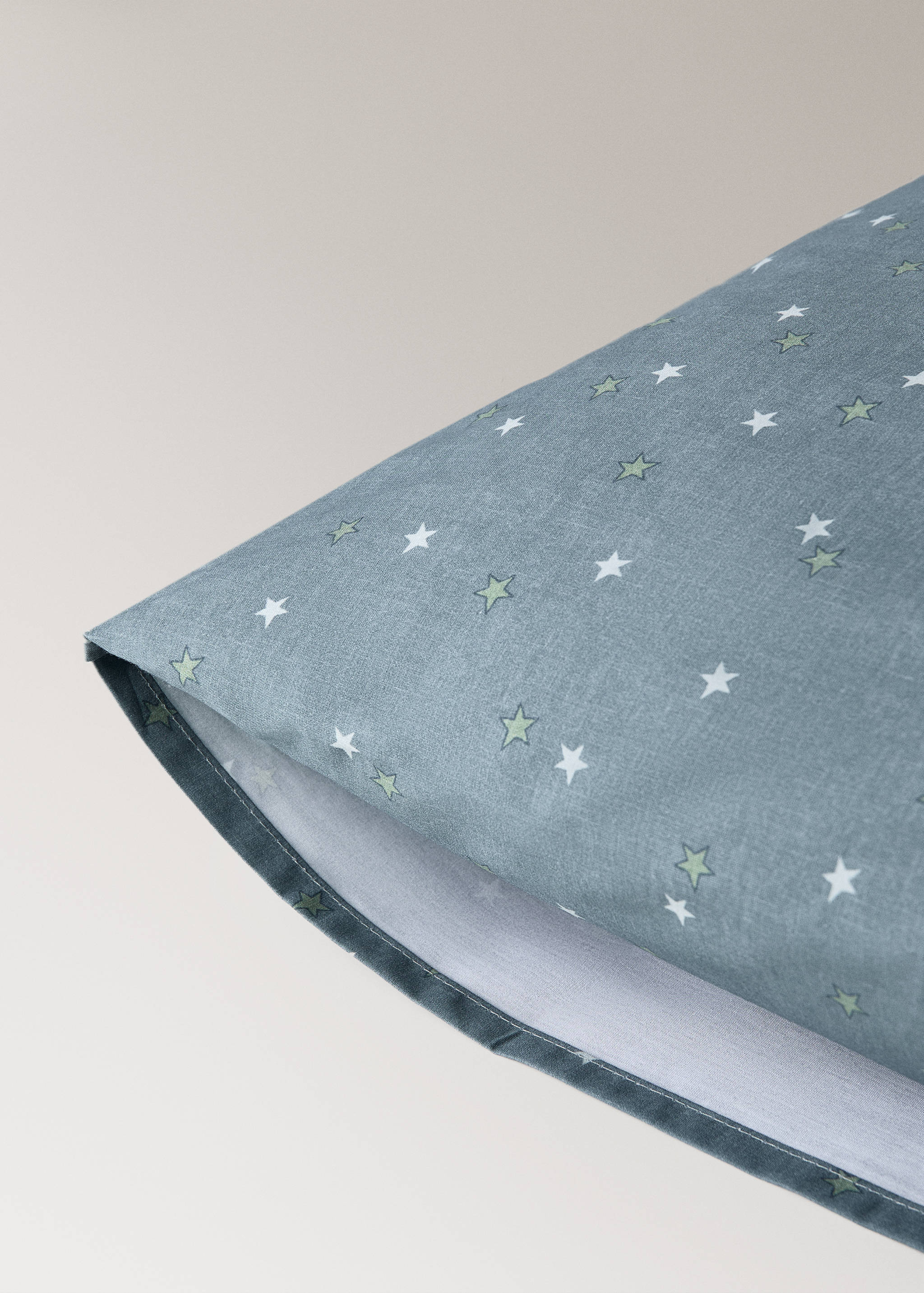 Percale cotton children's star-print pillowcase 60x60 cm - Details of the article 2