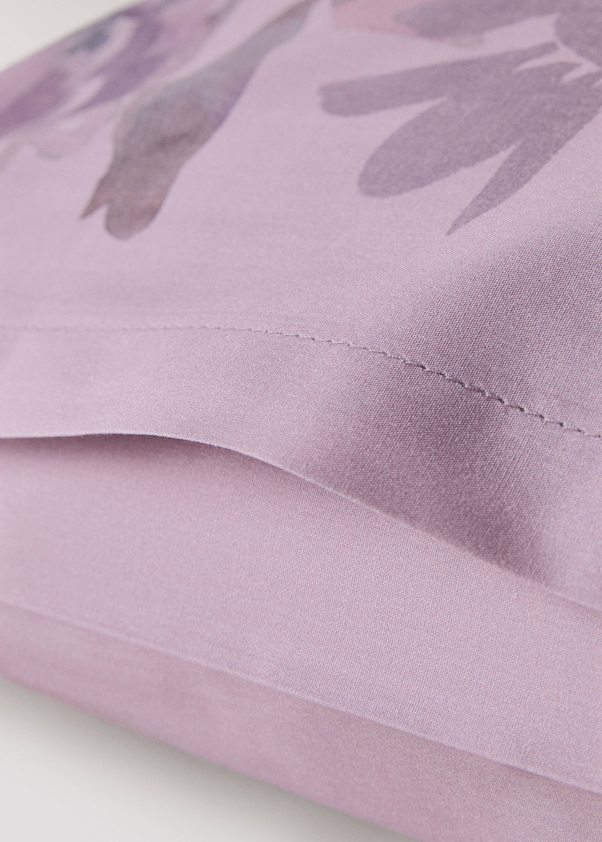 Kissenbezug aus Baumwollperkal mit Aquarell-Blumenmuster 50x75 cm - Detail des Artikels 3