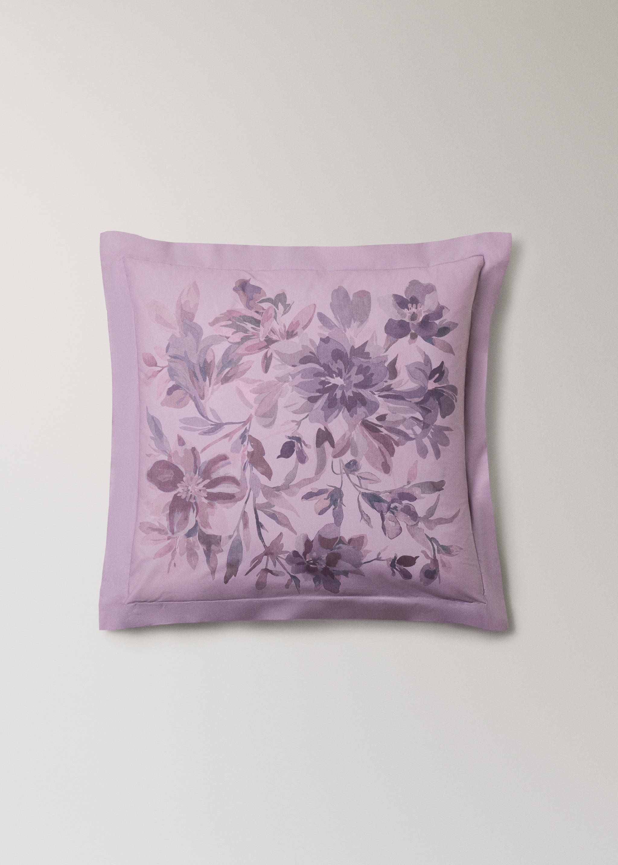 Funda almohada algodón percal estampado flor acuarela 60x60 cm - Artículo sin modelo