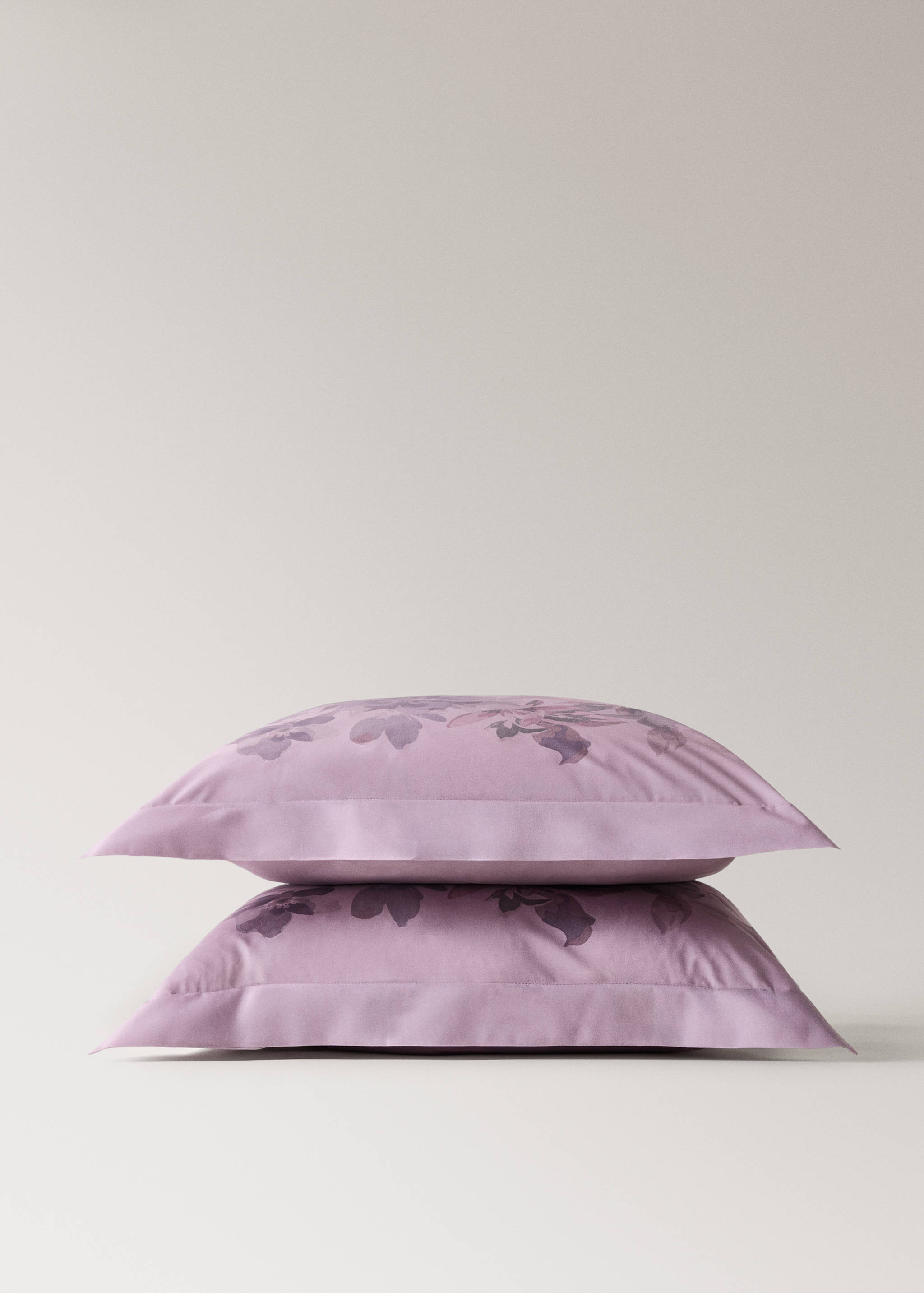 Funda almohada algodón percal estampado flor acuarela 60x60 cm - Detalle del artículo 1