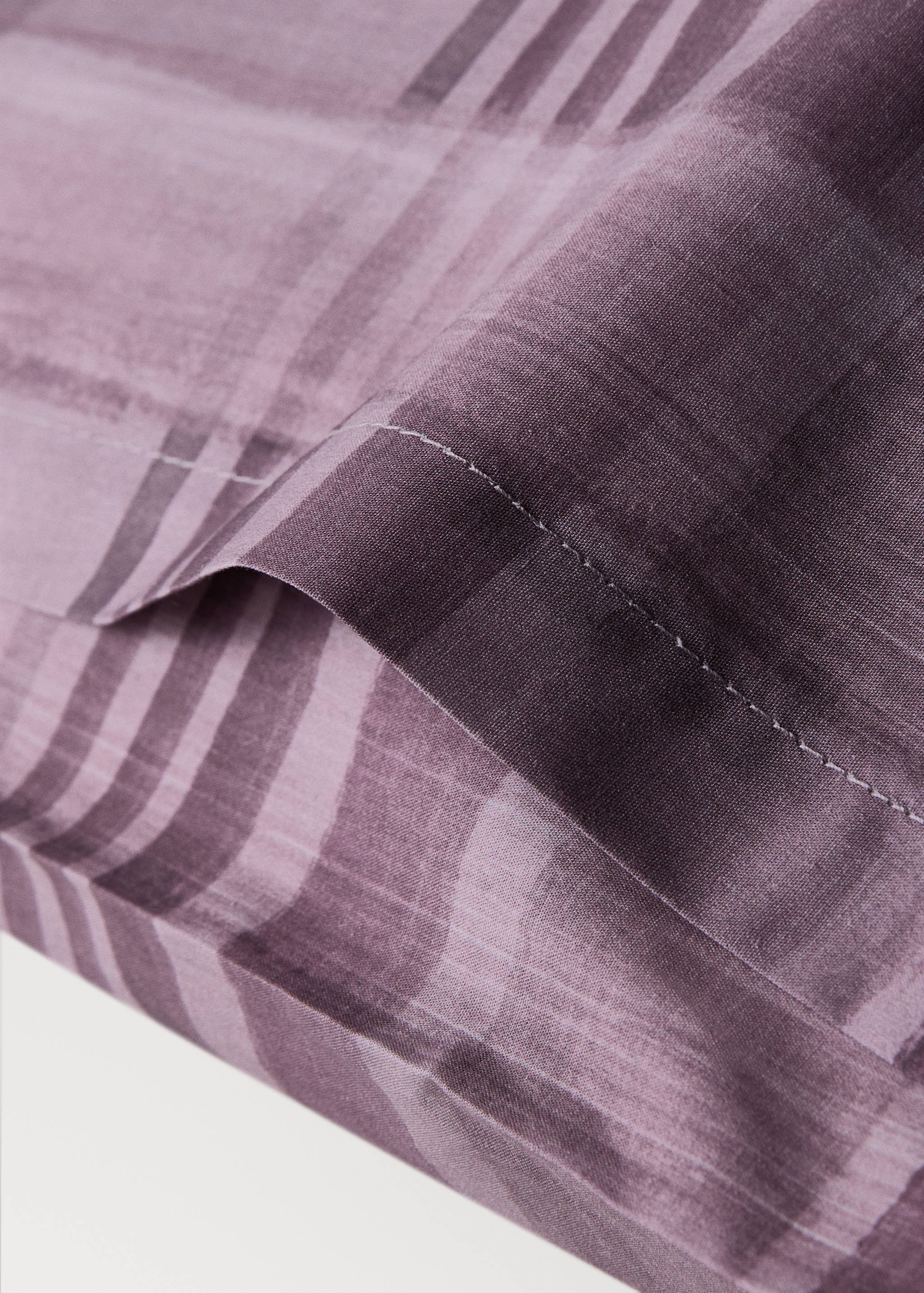 Percale cotton watercolour check-print pillowcase 50x75 cm - Details of the article 2