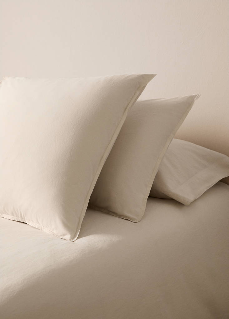 Funda almohada infantil algodón lavado doble pespunte 50x75 cm