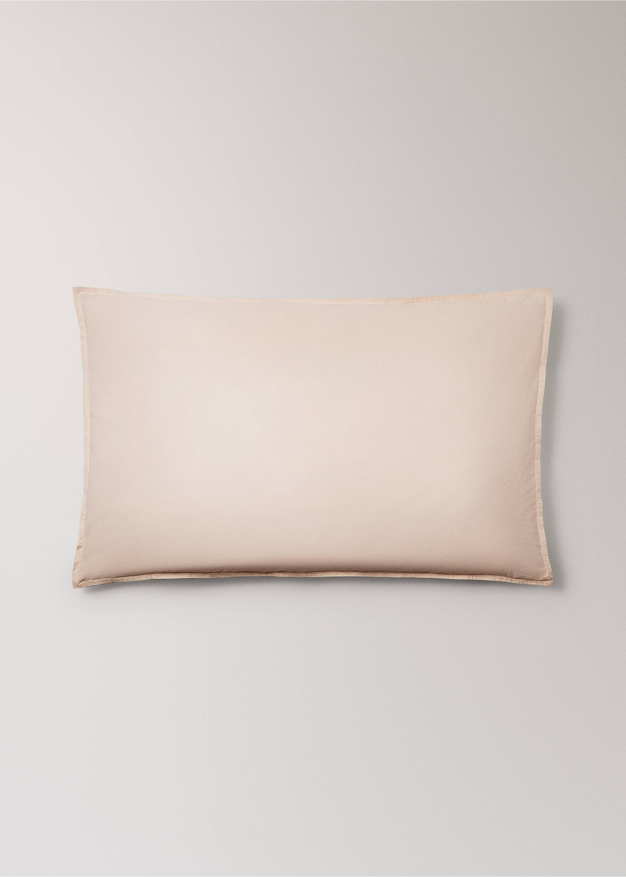 Children's washed cotton double-stitched pillowcase 50x75 cm - Article without model, Ecru. Ref: 17011639-00.